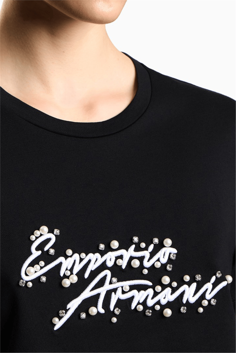 Emporio Armani Kadın Bisiklet Yaka T-Shirt Siyah