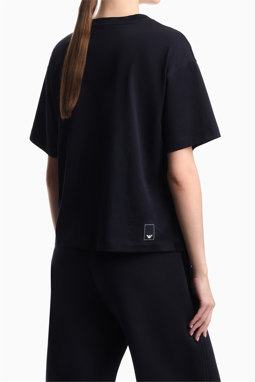 Emporio Armani Kadın Bisiklet Yaka T-Shirt Lacivert