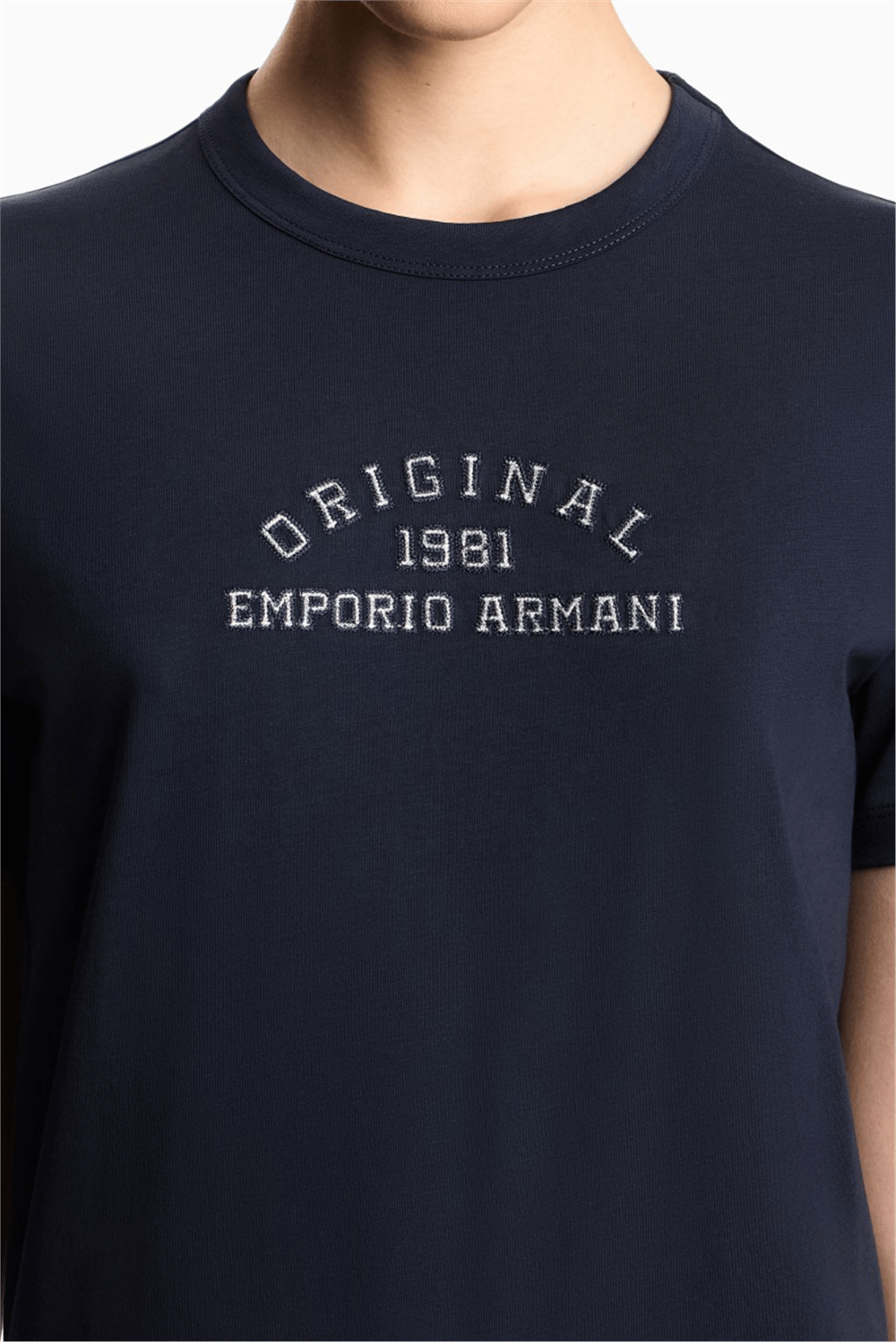 Emporio Armani Kadın Bisiklet Yaka T-Shirt Lacivert