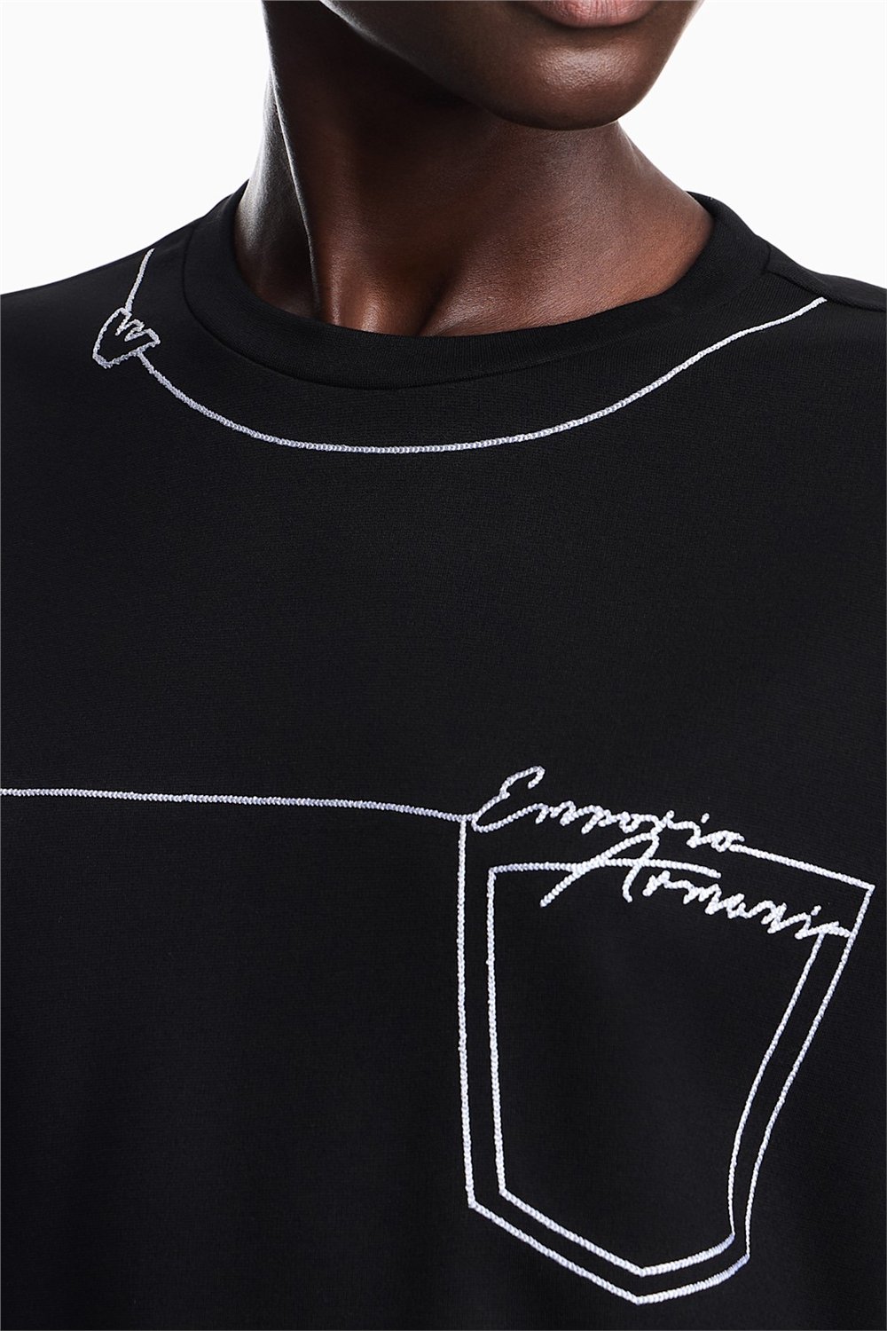 Emporio Armani Kadın Bisiklet Yaka T-Shirt Siyah