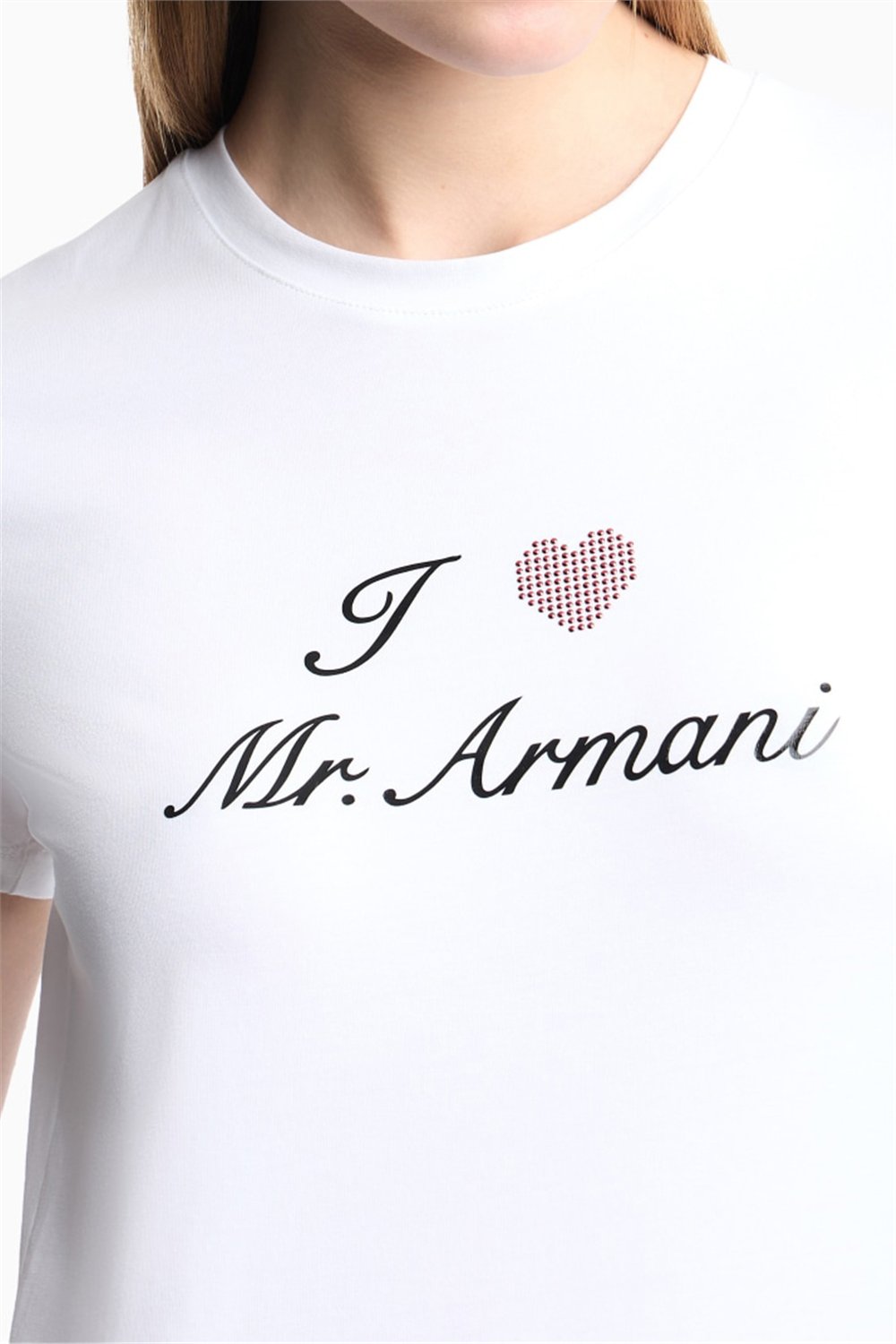 Emporio Armani Kadın Bisiklet Yaka T-Shirt Beyaz