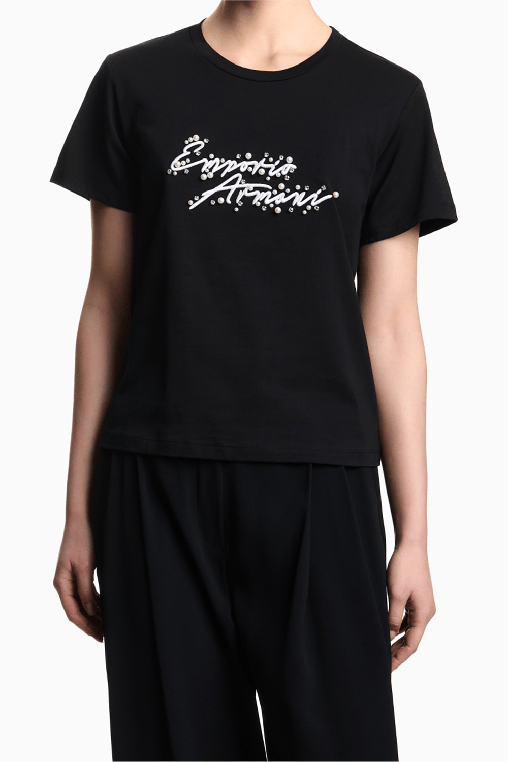 Emporio Armani Kadın Bisiklet Yaka T-Shirt Siyah