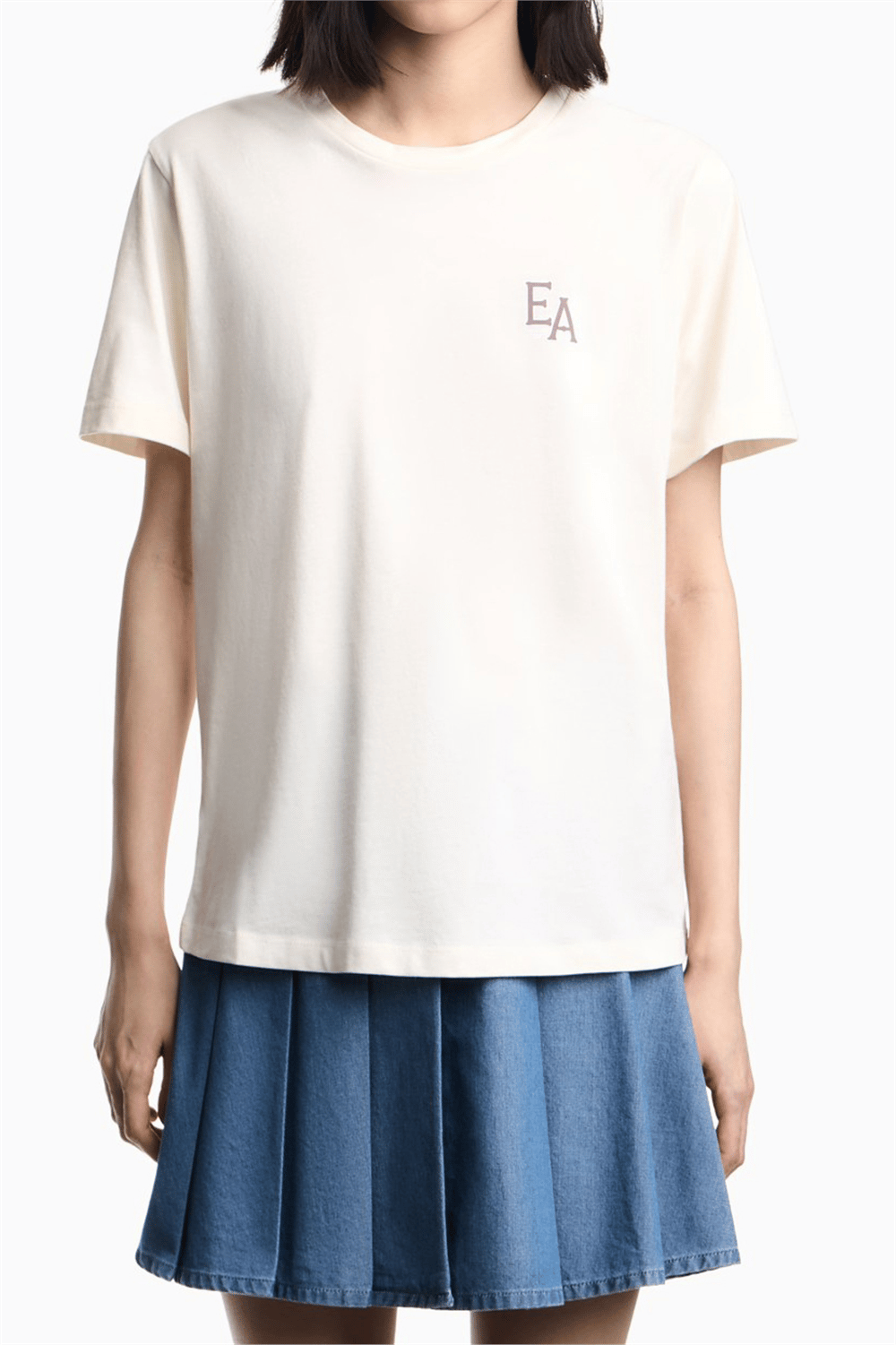 Emporio Armani Kadın Bisiklet Yaka T-Shirt Beyaz