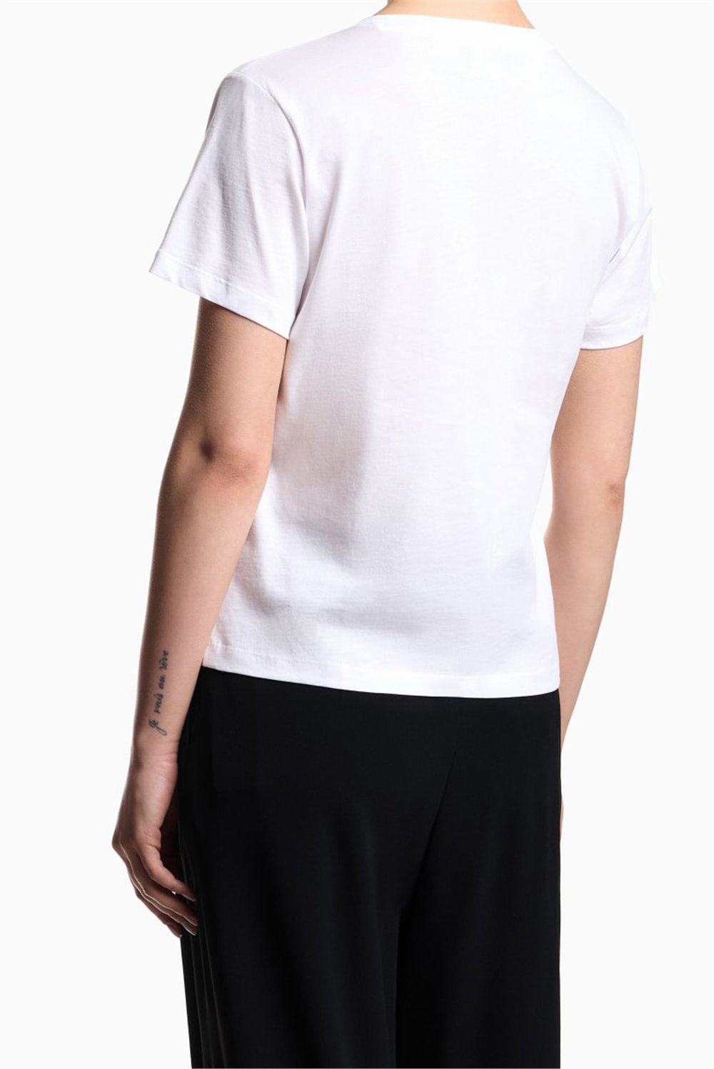 Emporio Armani Kadın Bisiklet Yaka T-Shirt Beyaz