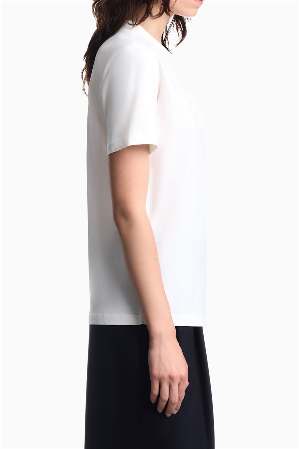 Emporio Armani Kadın Bisiklet Yaka T-Shirt Beyaz
