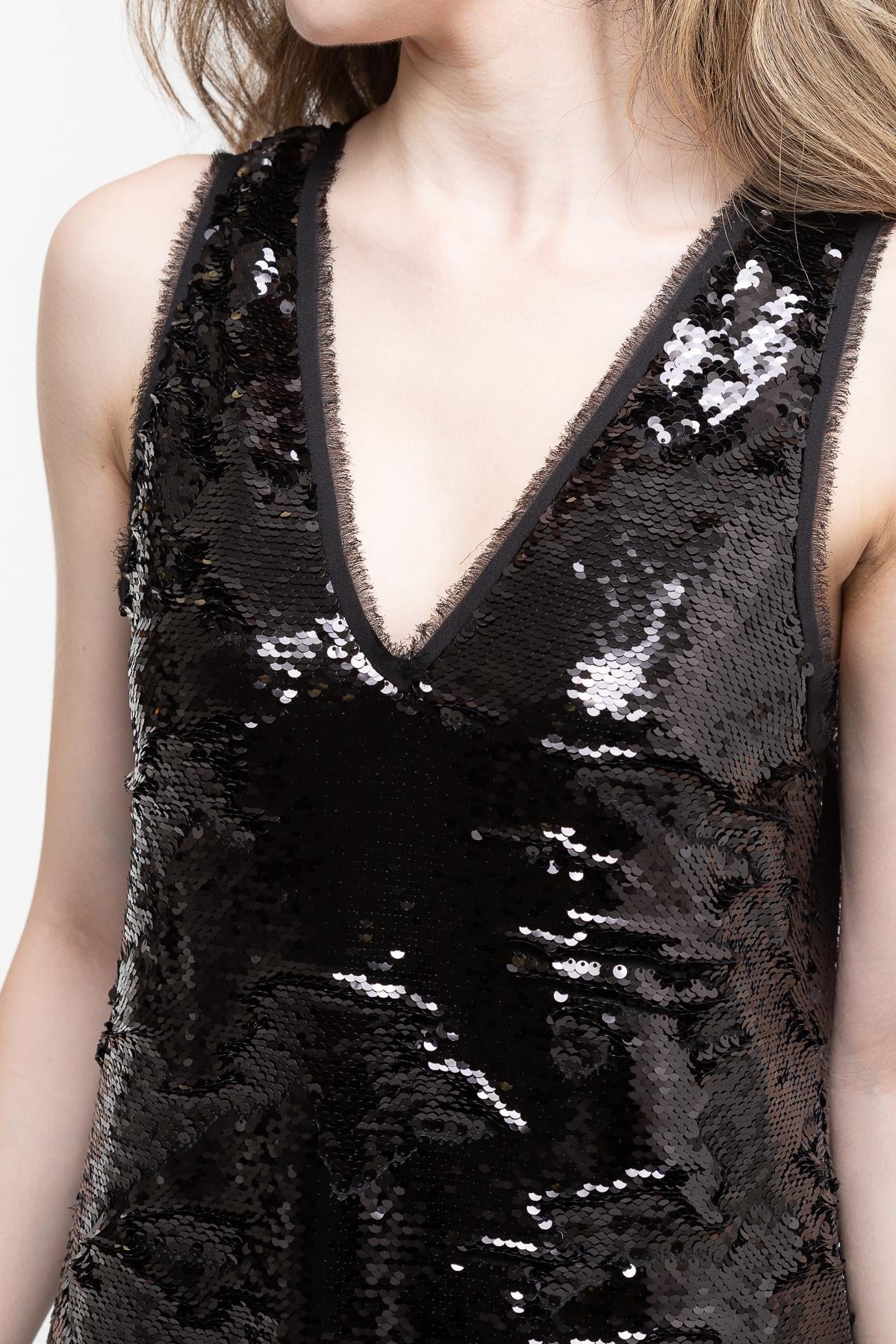 Emporio Armani Payetli Gece Elbisesi