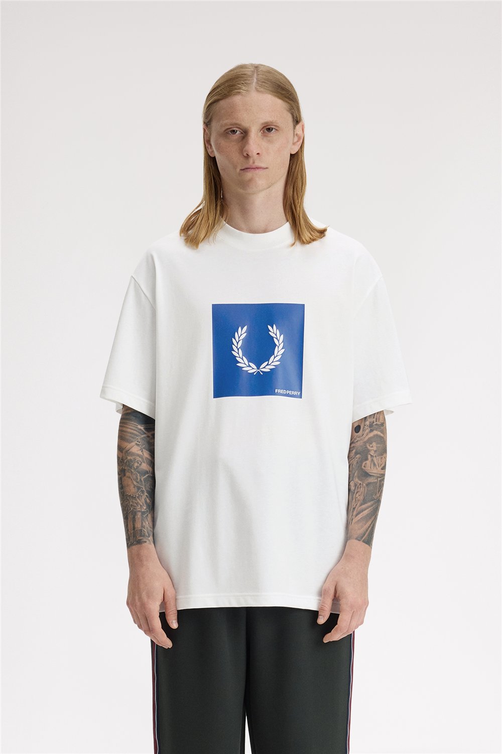 Fred Perry Box Graphic Erkek Bisiklet Yaka T-Shirt