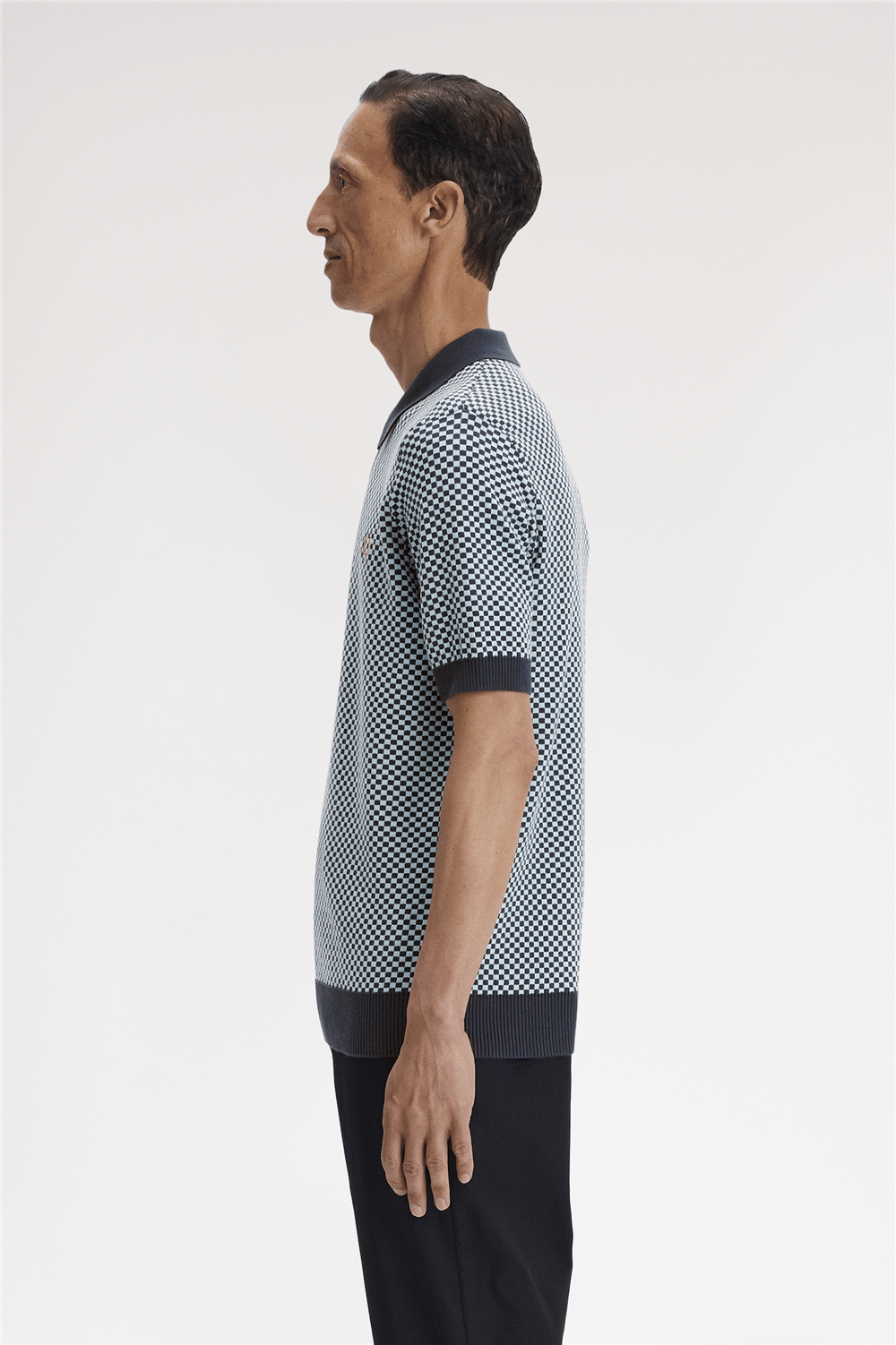 Fred Perry Chequerboard Knitted Shirt Erkek Polo Yaka T-Shirt