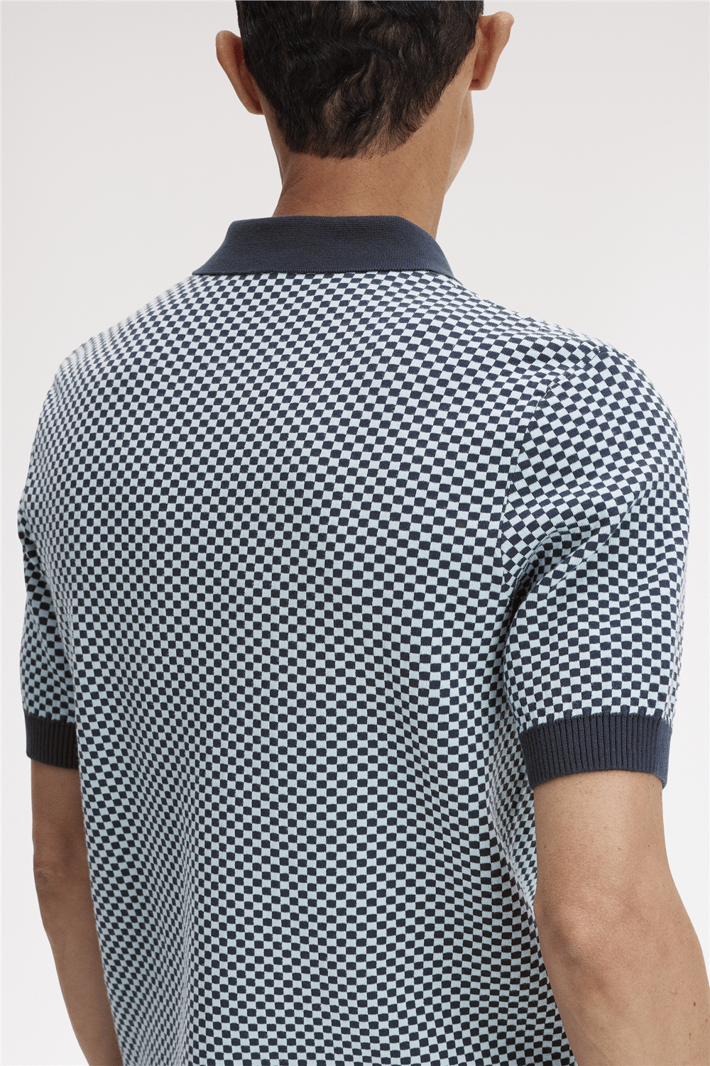 Fred Perry Chequerboard Knitted Shirt Erkek Polo Yaka T-Shirt