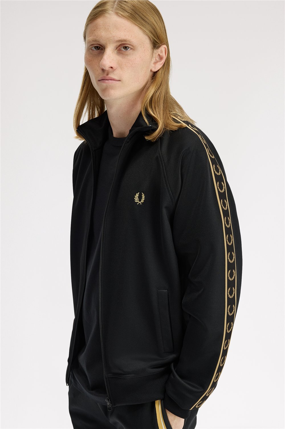 Fred Perry Contrast Tape Track Jacket Erkek Fermuarlı Sweatshirt