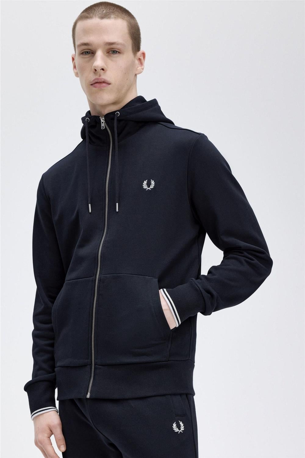 Fred Perry Erkek Fermuarlı Sweatshirt