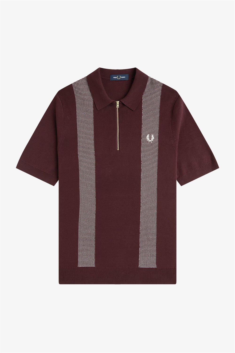 Fred Perry Panel Detail Knitted Shirt Erkek Polo Yaka T-Shirt