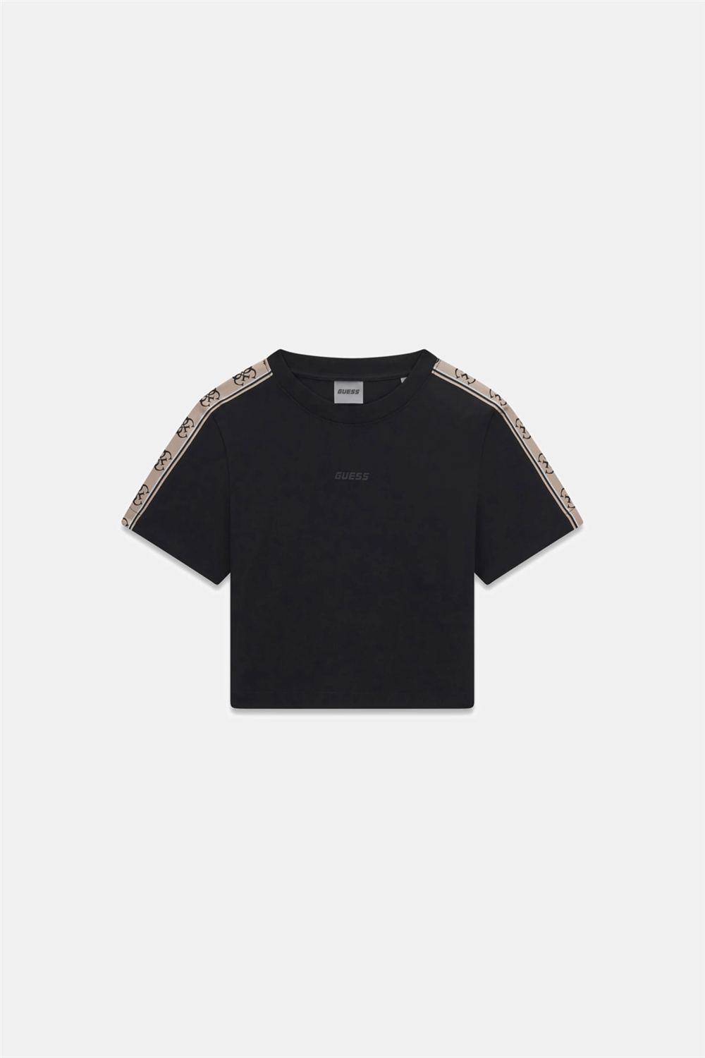 Guess Britney Kadın Aktif Boxy Fit Bisiklet Yaka T-Shirt Siyah