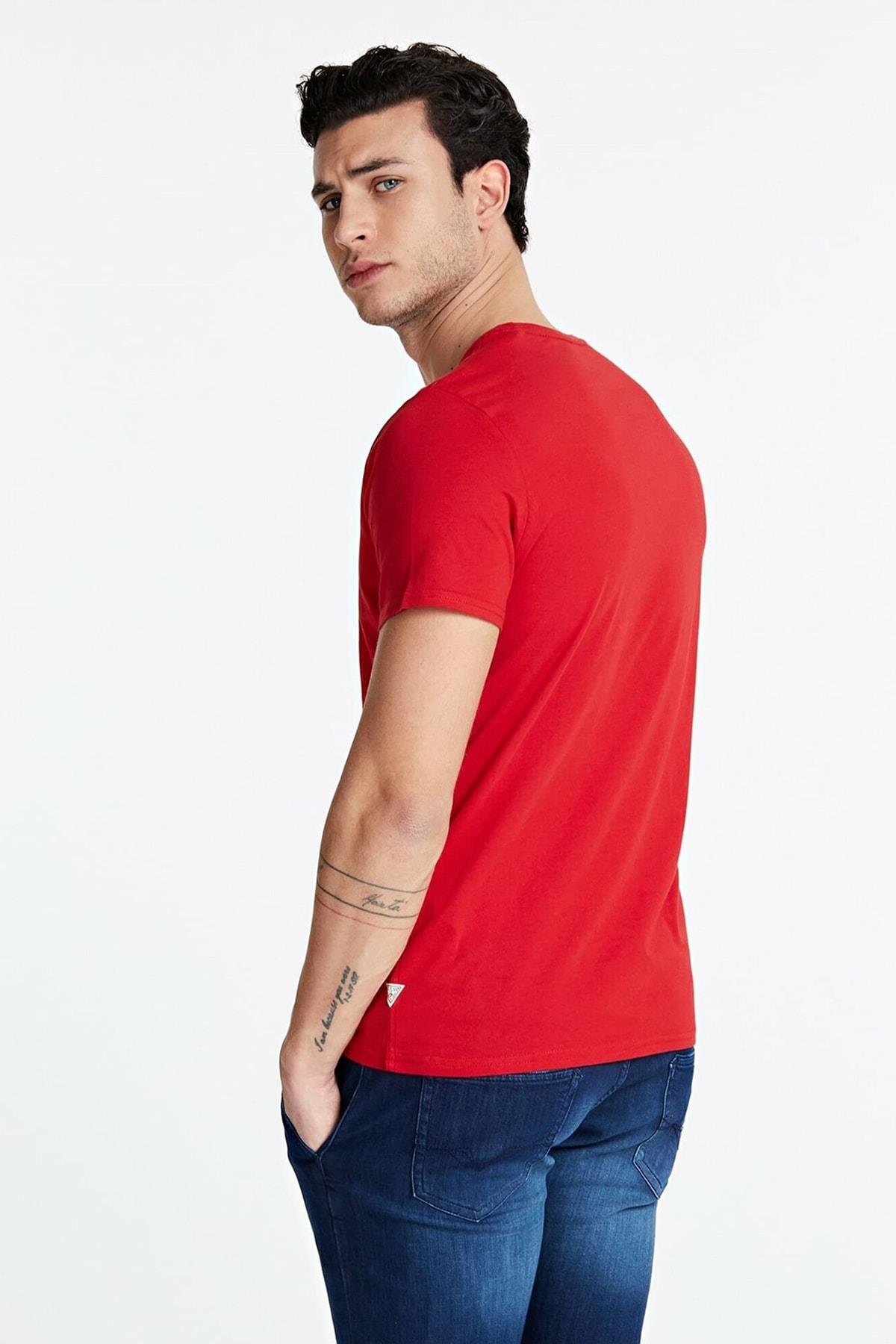 Guess CN SS Original Logo Tee  Erkek Bisiklet Yaka Kısa Kollu T-Shirt