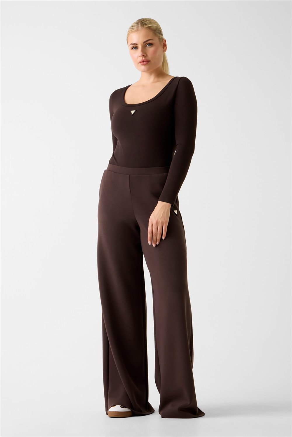 Guess Colette Kadın Aktif Bodysuit Kahverengi