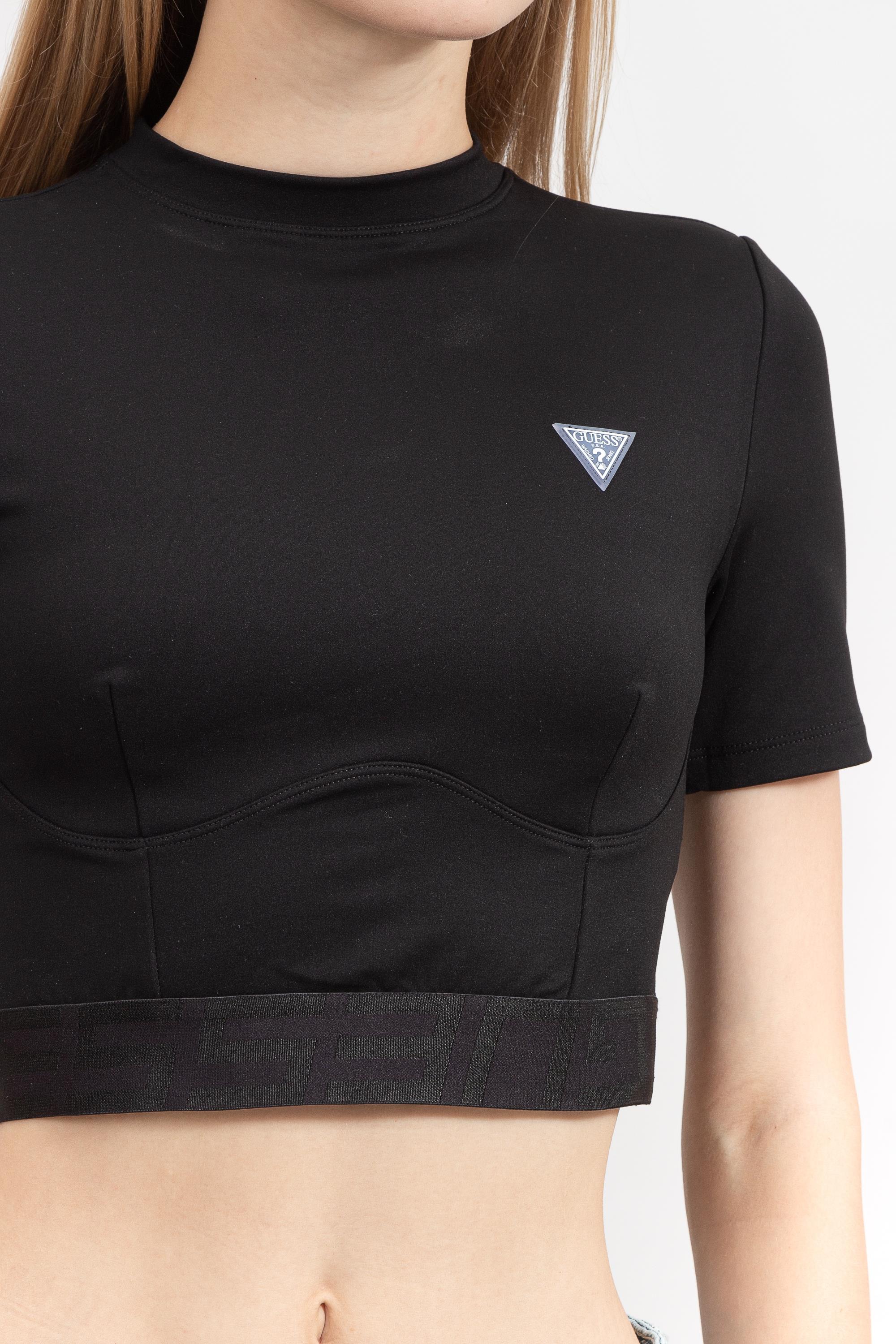 Guess Delicia Crop Active Top Kadın Bisiklet Yaka T-Shirt