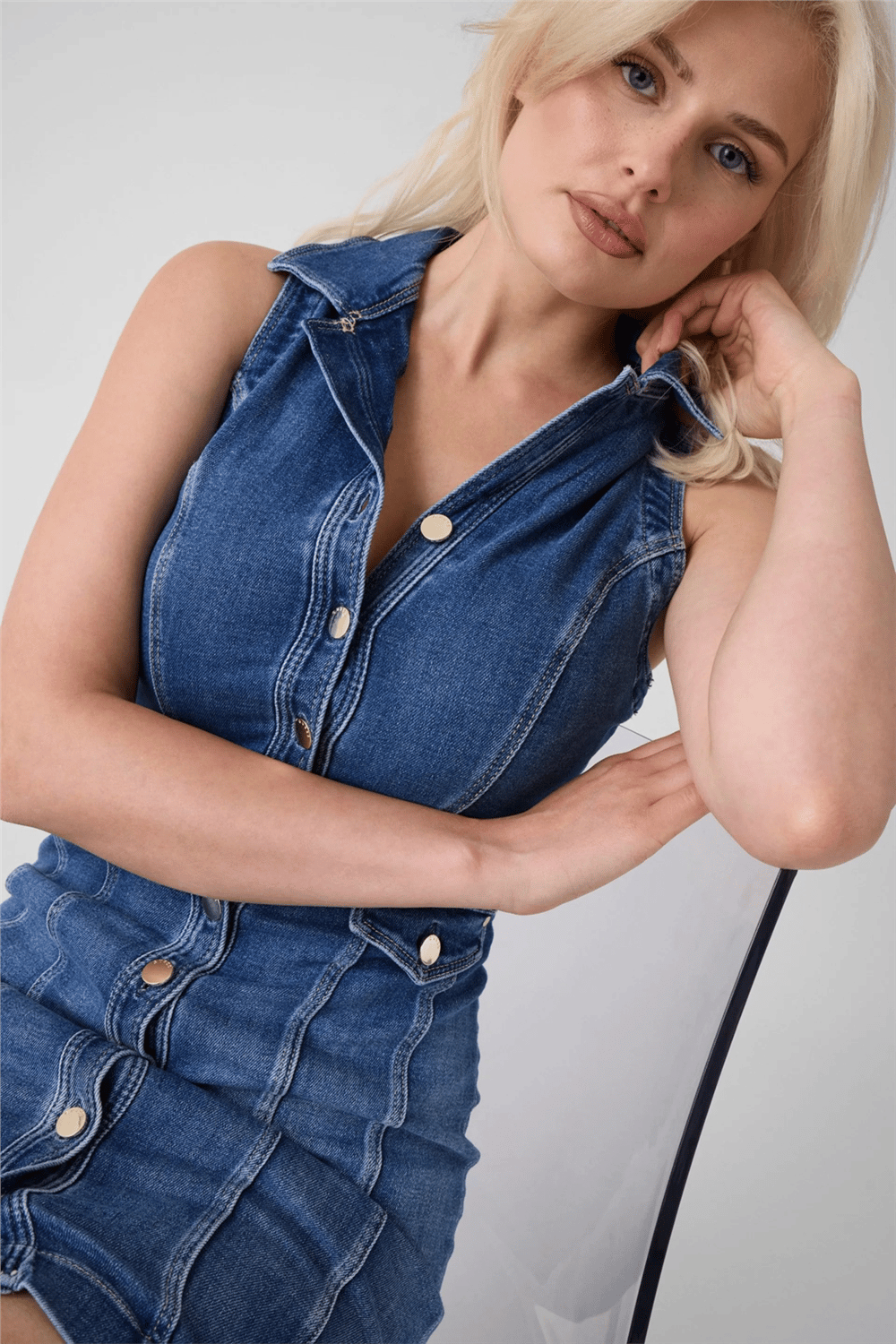 Guess Destiny Kadın Denim Elbise