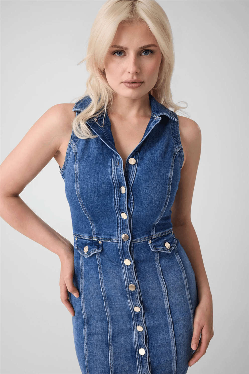 Guess Destiny Kadın Denim Elbise
