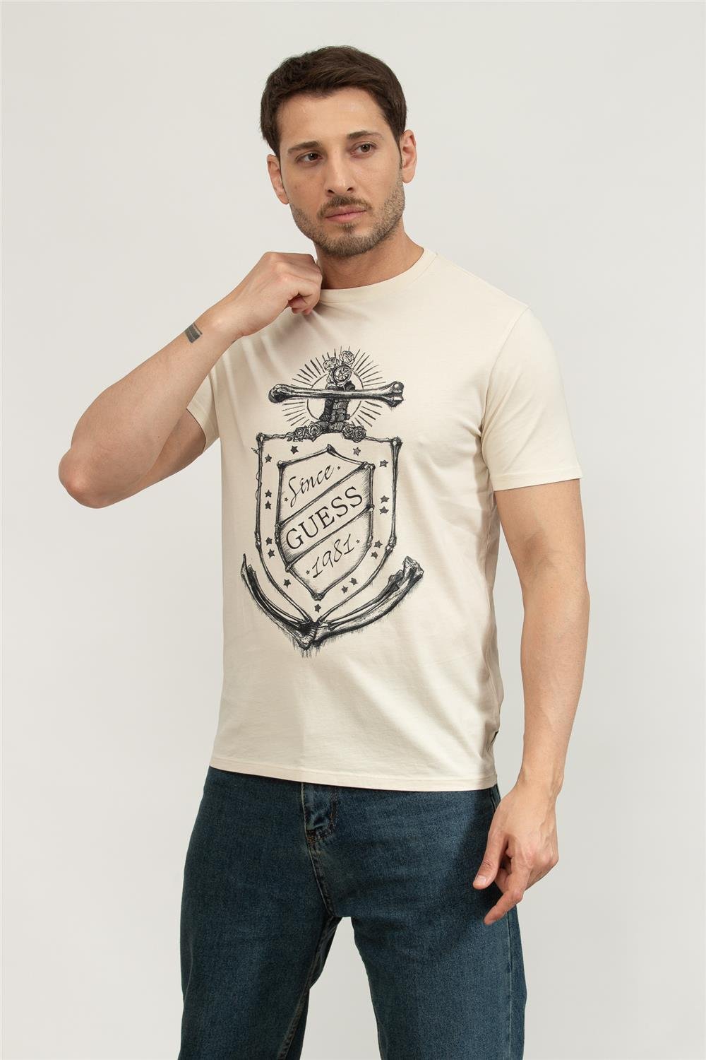 Guess Erkek Bisiklet Yaka T-Shirt