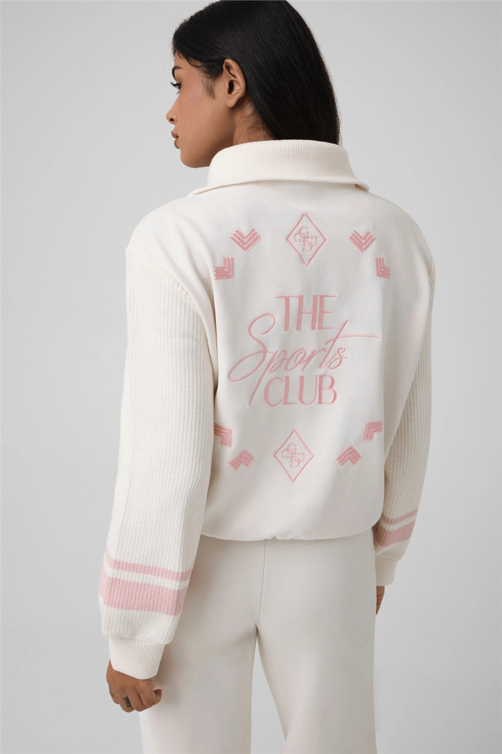 Guess Fabrizia Kadın Aktif Fermuarlı Sweatshirt Beyaz