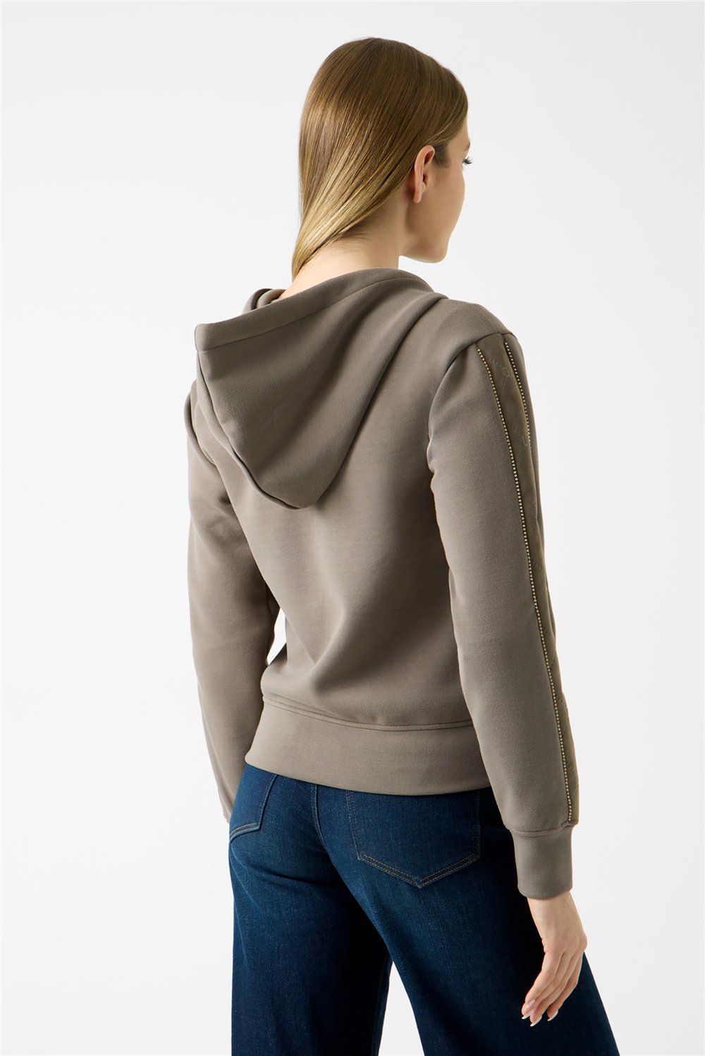 Guess Hody Kadın Scuba Kapüşonlu Sweatshirt Kahverengi