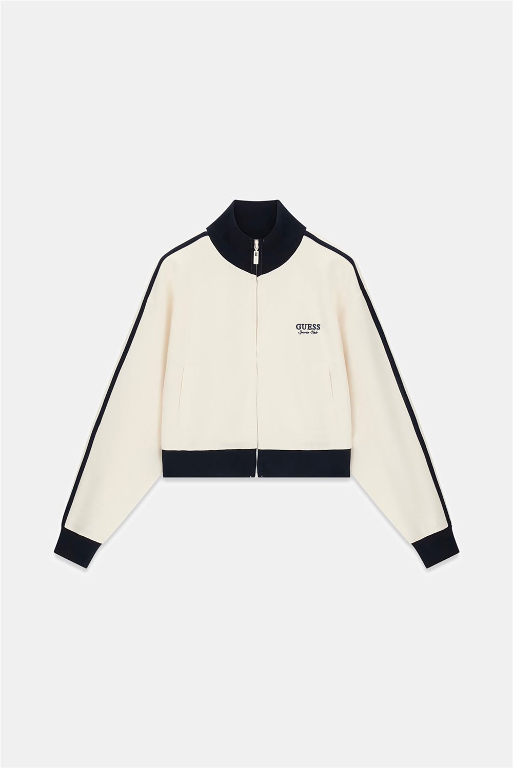 Guess Hoshi Kadın Aktif Scuba Fermuarlı Sweatshirt Beyaz