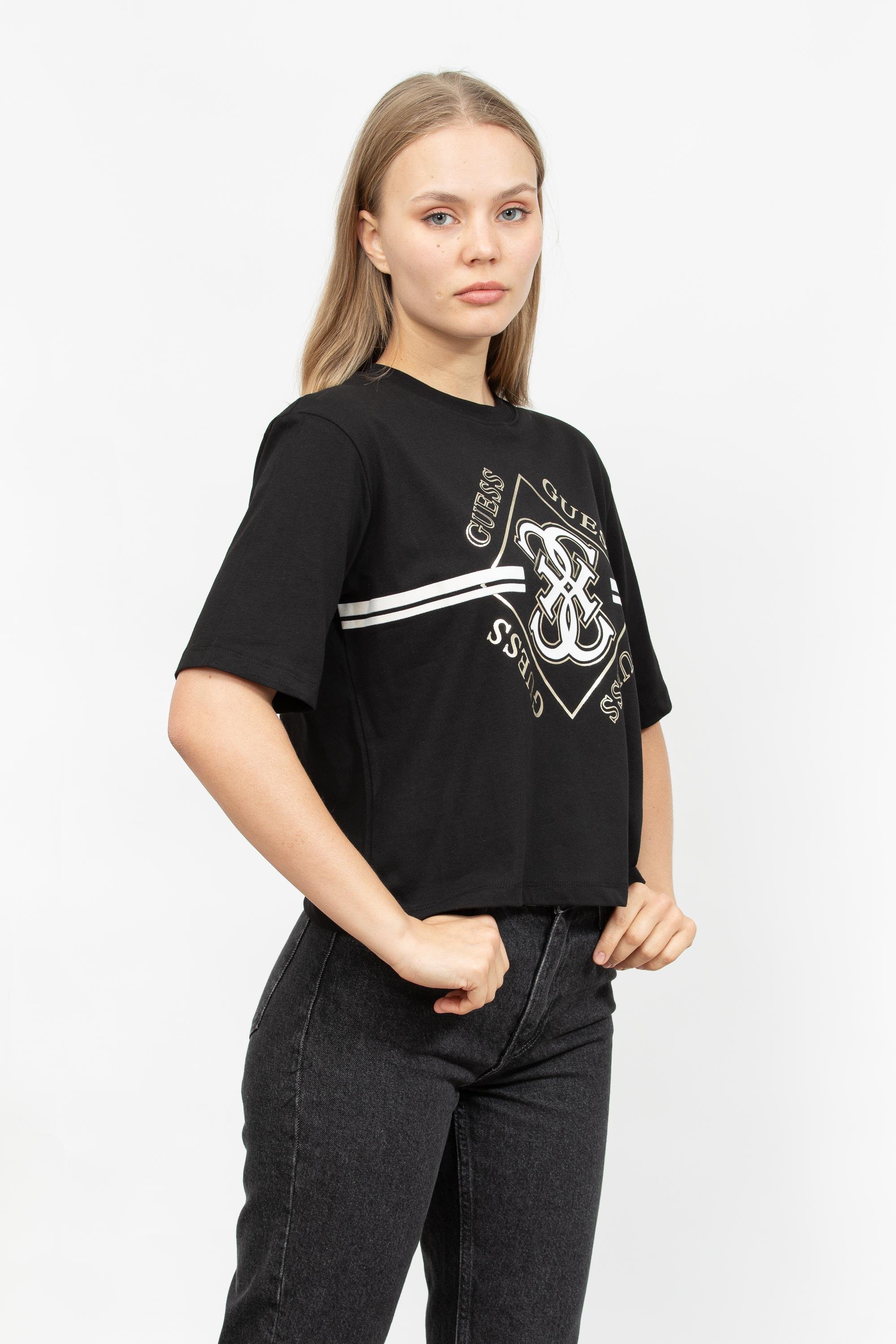 Guess Kadın Bisiklet Yaka T-Shirt
