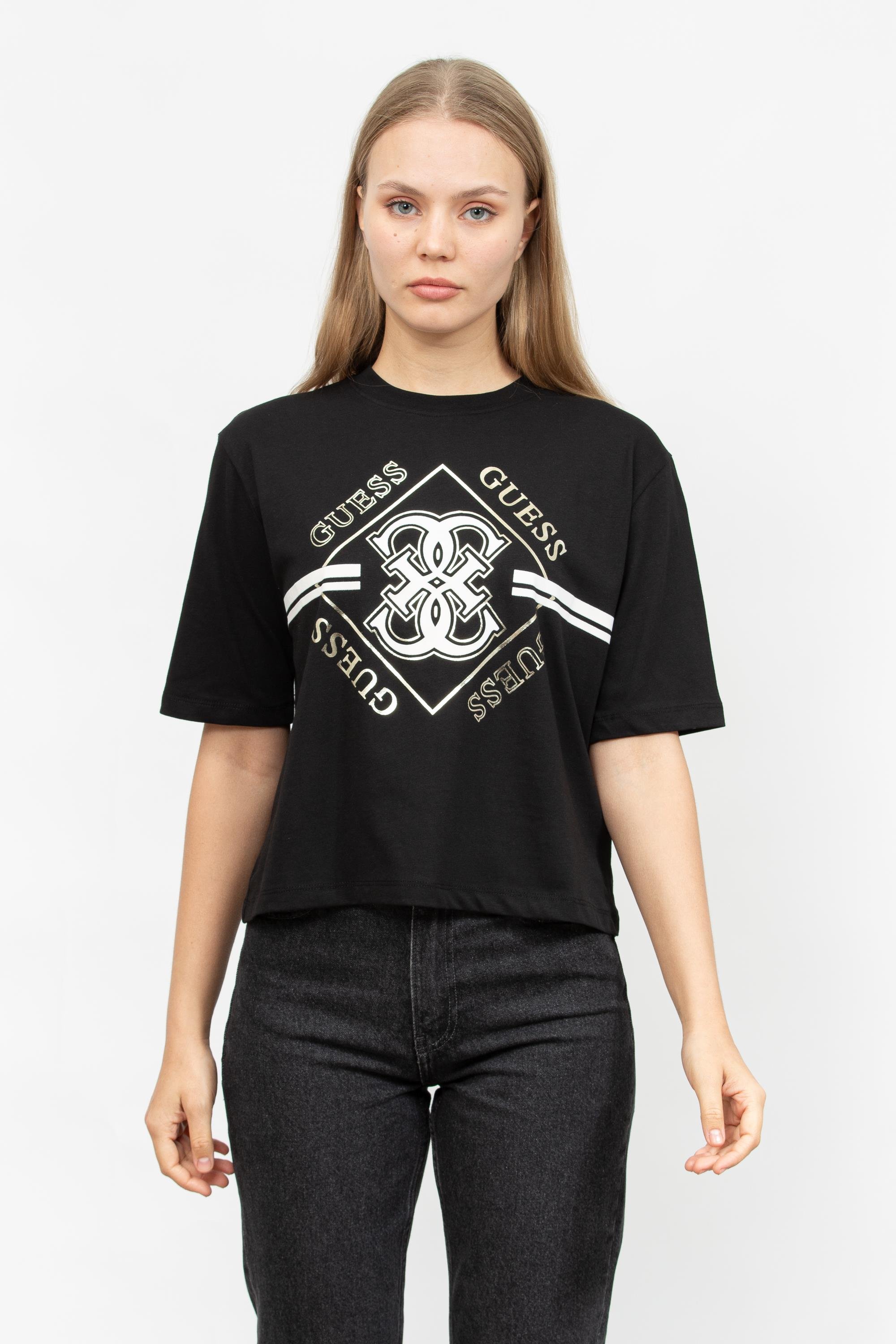 Guess Kadın Bisiklet Yaka T-Shirt