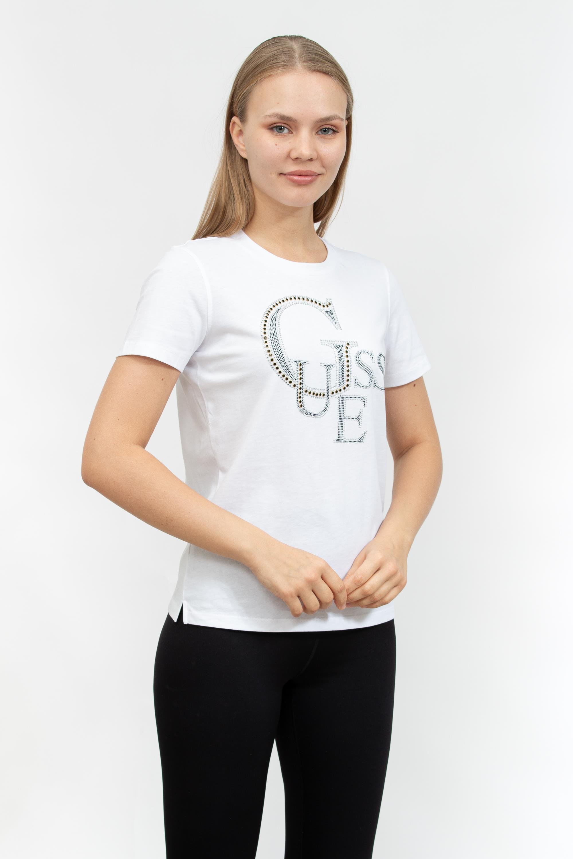 Guess Kadın Bisiklet Yaka T-Shirt