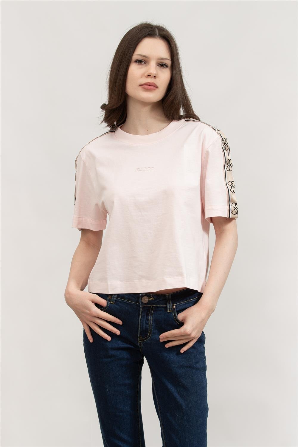 Guess Kadın Bisiklet Yaka T-Shirt