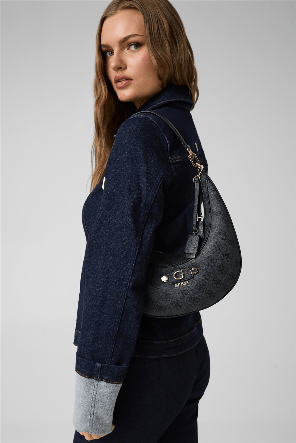 Guess Lindsey Kadın Omuz Çantası Gri