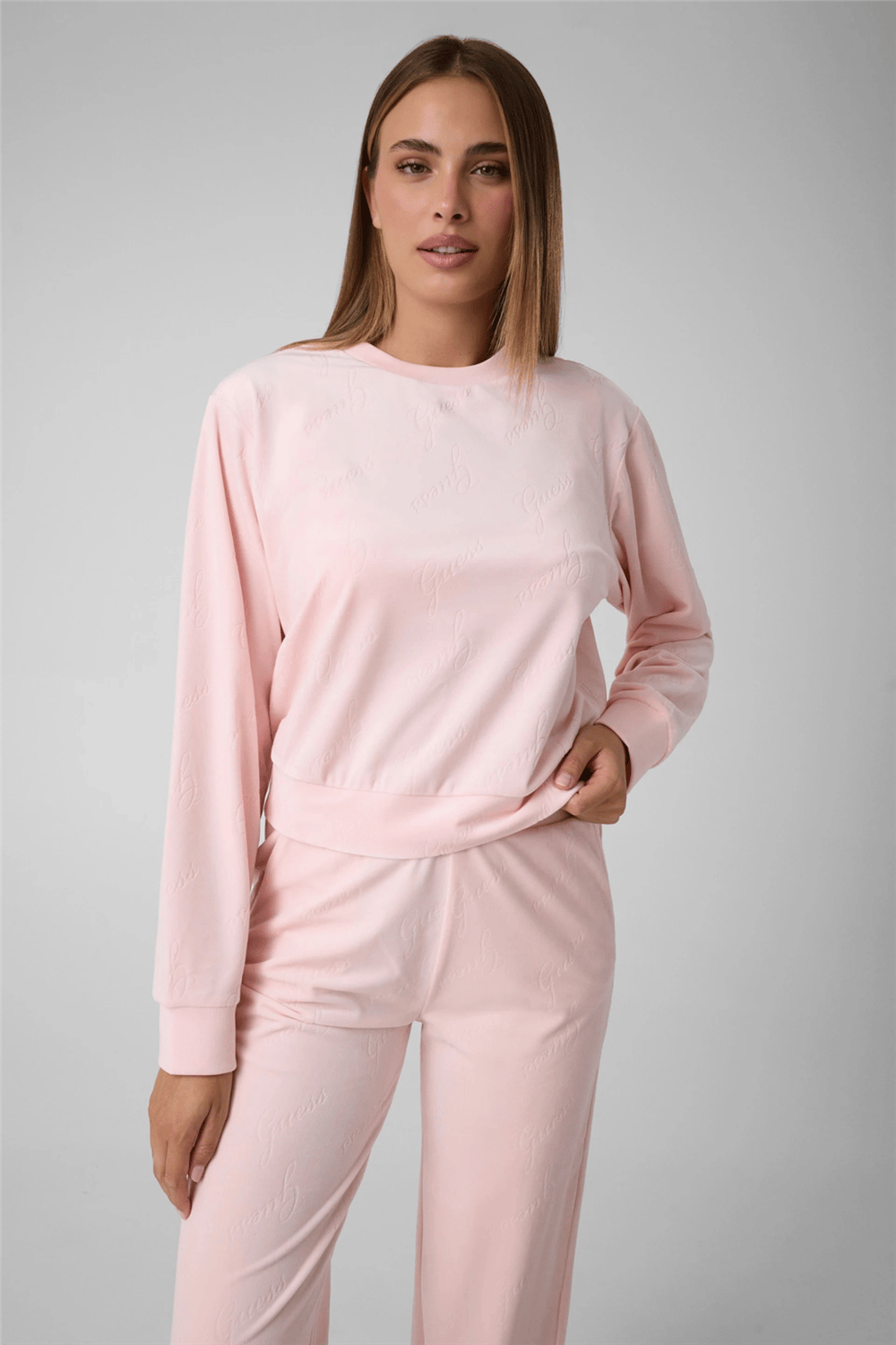 Guess Loren Kadın Sweatshirt Pembe