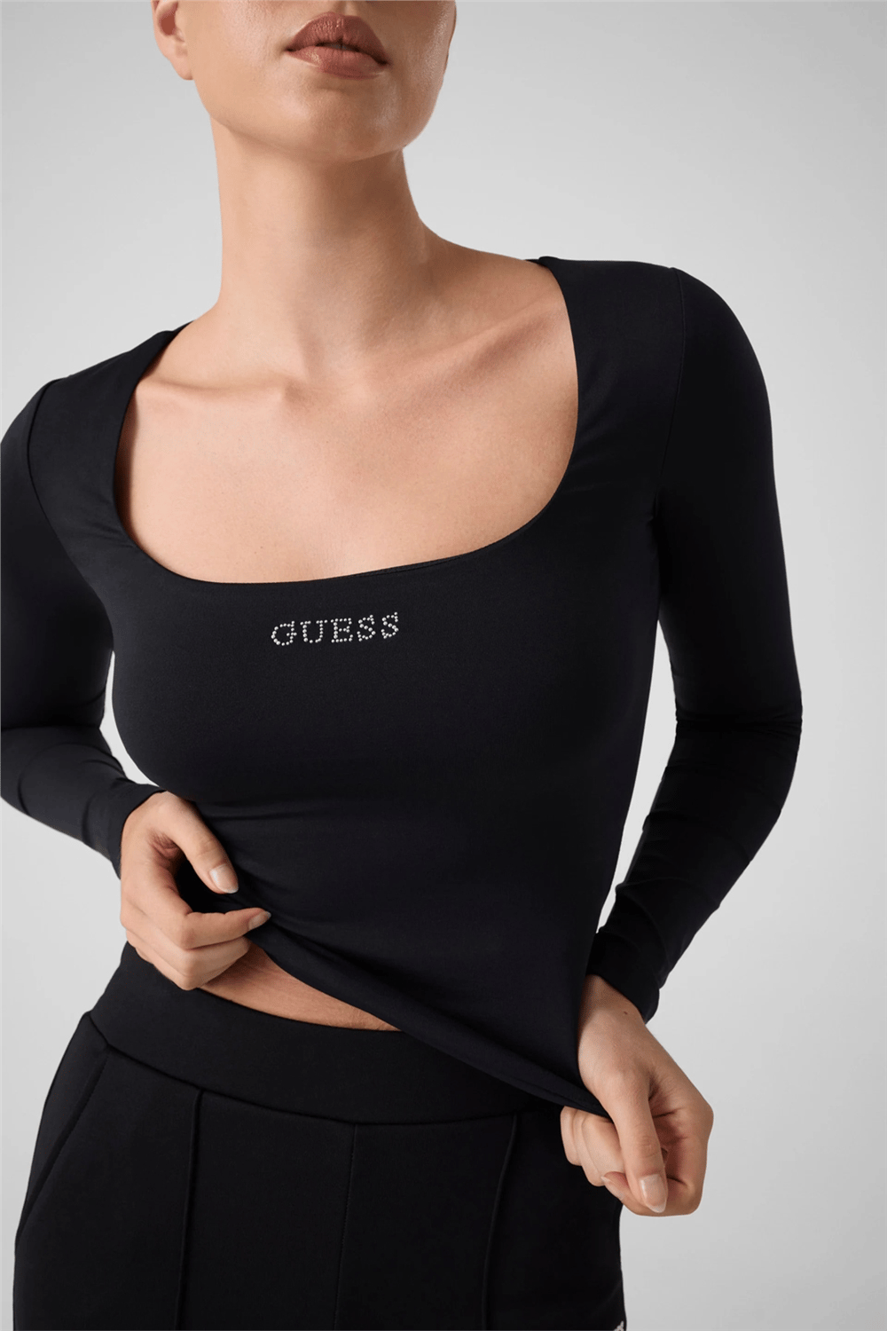 Guess Lotus Kadın Aktif Top Siyah