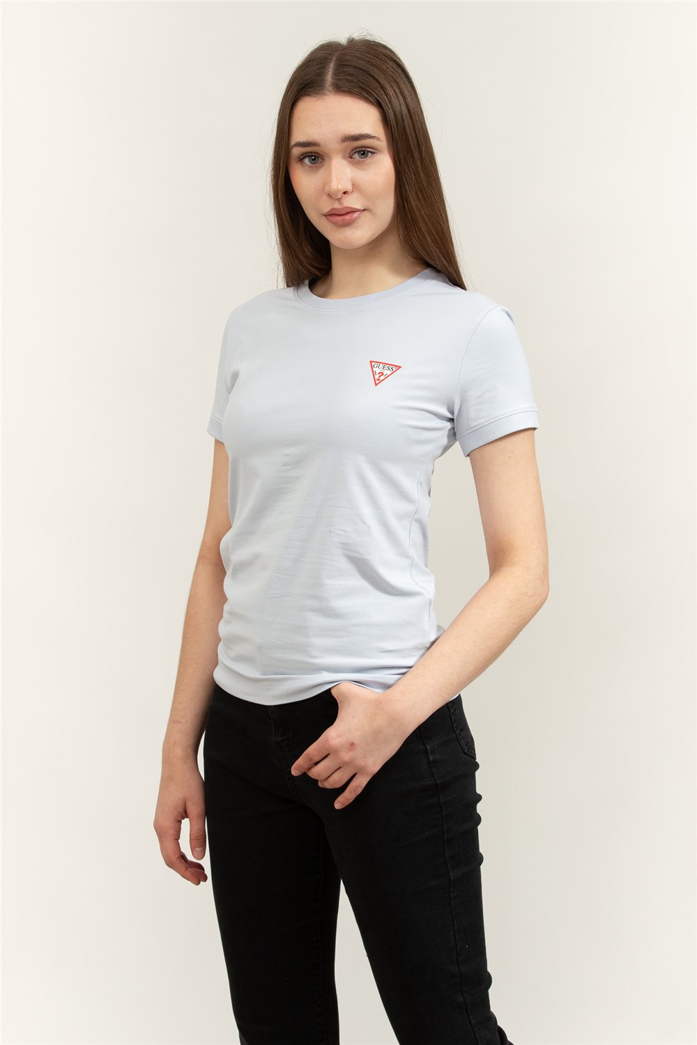 Guess Mini Triangle Kadın Slim Fit T-Shirt
