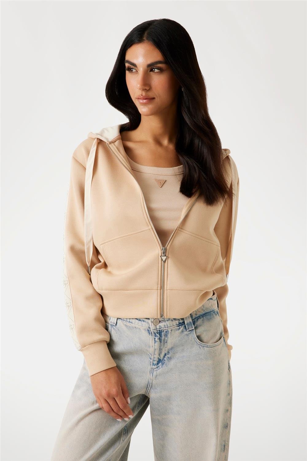 Guess New Hooded Kadın Scuba Sweatshirt