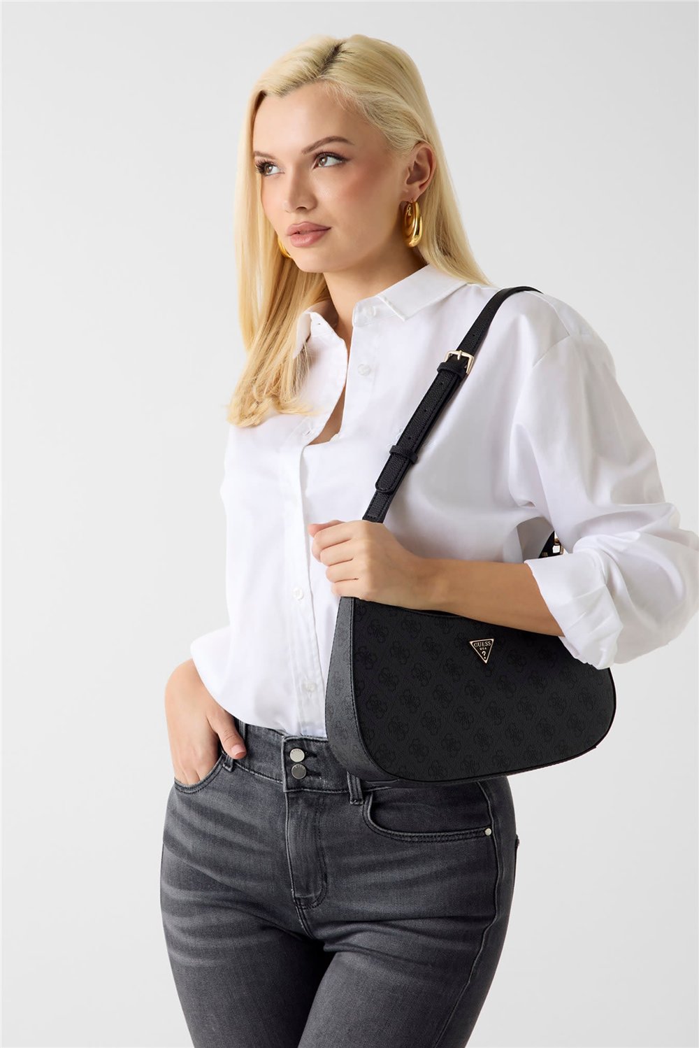 Guess Noelle Ii Kadın Mini Omuz Çantası Gri