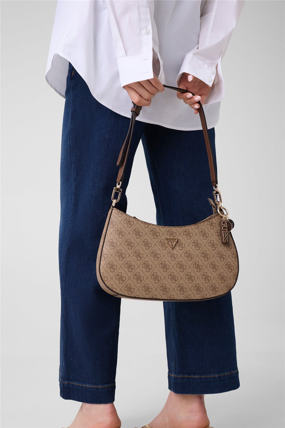 Guess Noelle Ii Kadın Mini Omuz Çantası Krem