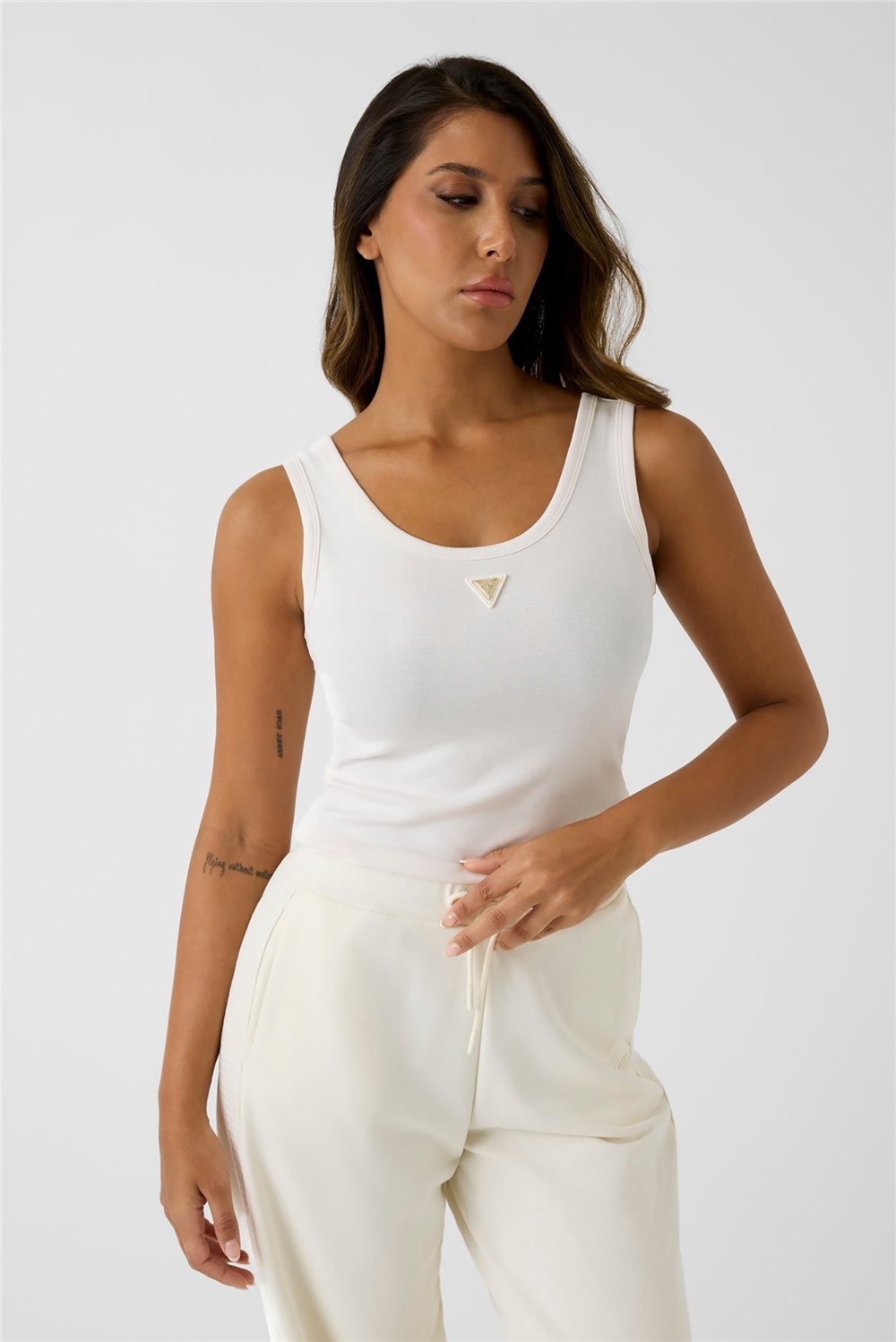Guess Olympe Kadın Aktif Modal Karışımlı Top Krem