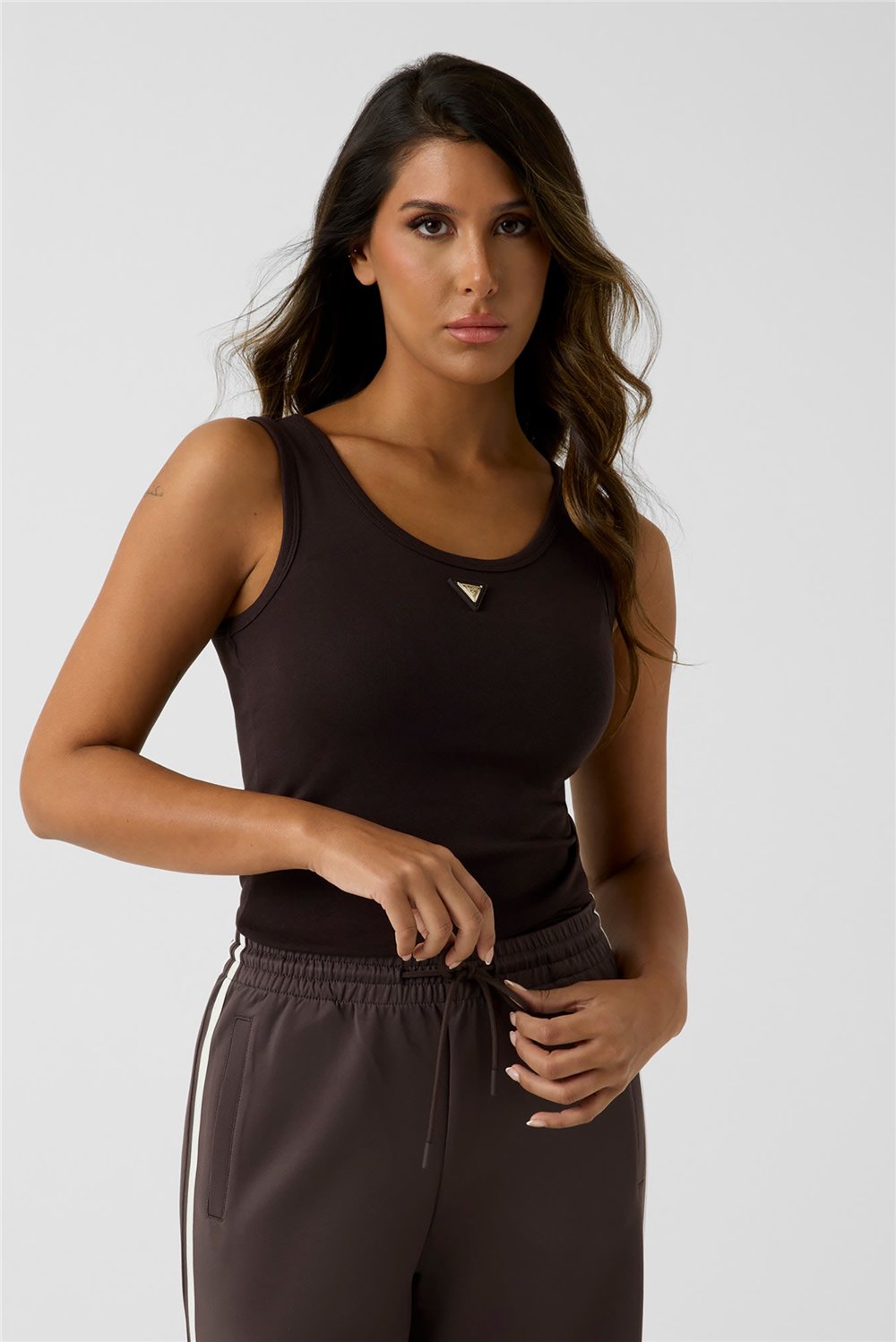Guess Olympe Kadın Aktif Modal Karışımlı Top Kahverengi