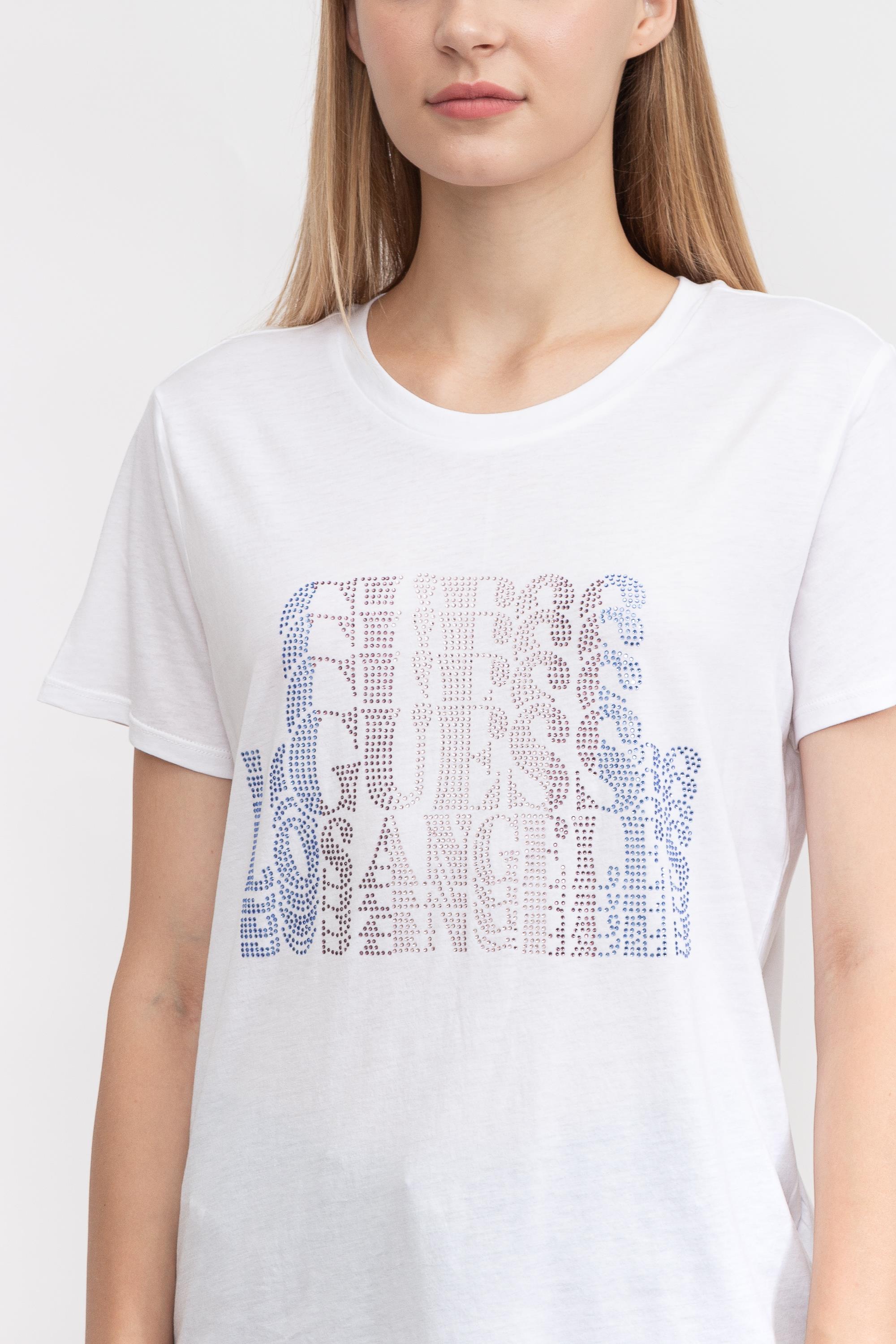 Guess Ss Cascade Logo Easy Kadın Bisiklet Yaka T-Shirt