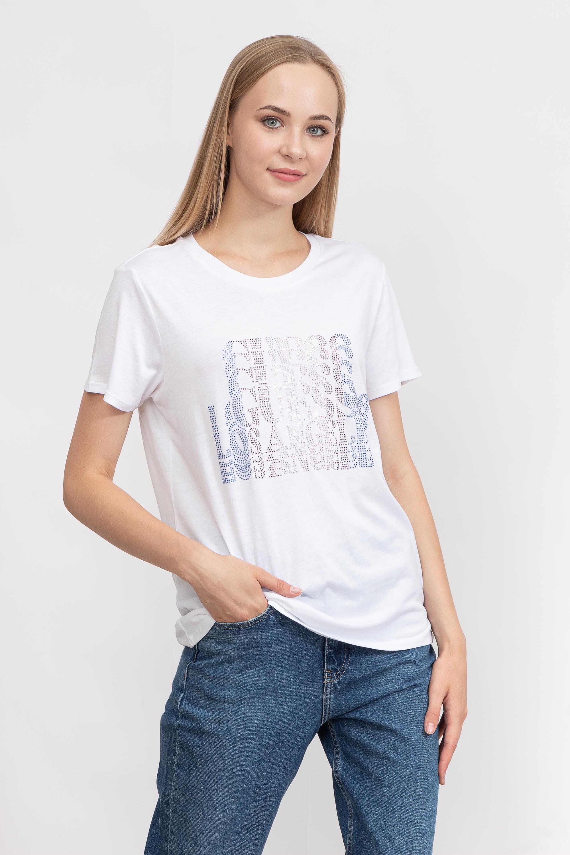 Guess Ss Cascade Logo Easy Kadın Bisiklet Yaka T-Shirt