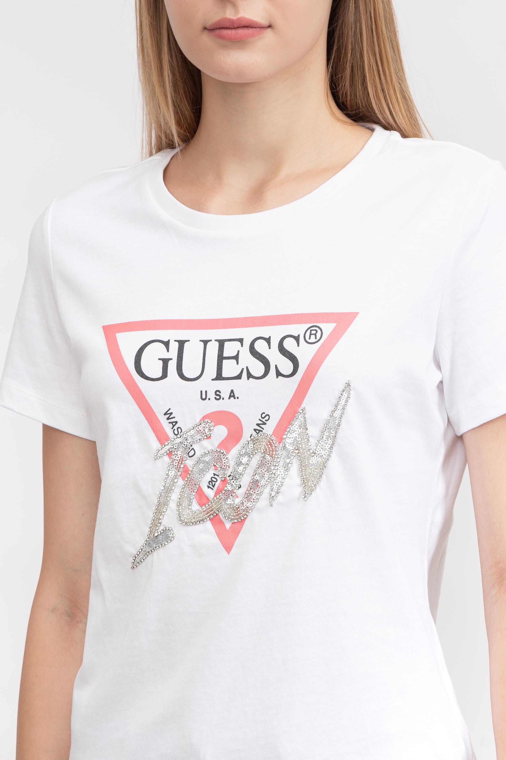 Guess Ss Cn Icon Kadın Bisiklet Yaka T-Shirt