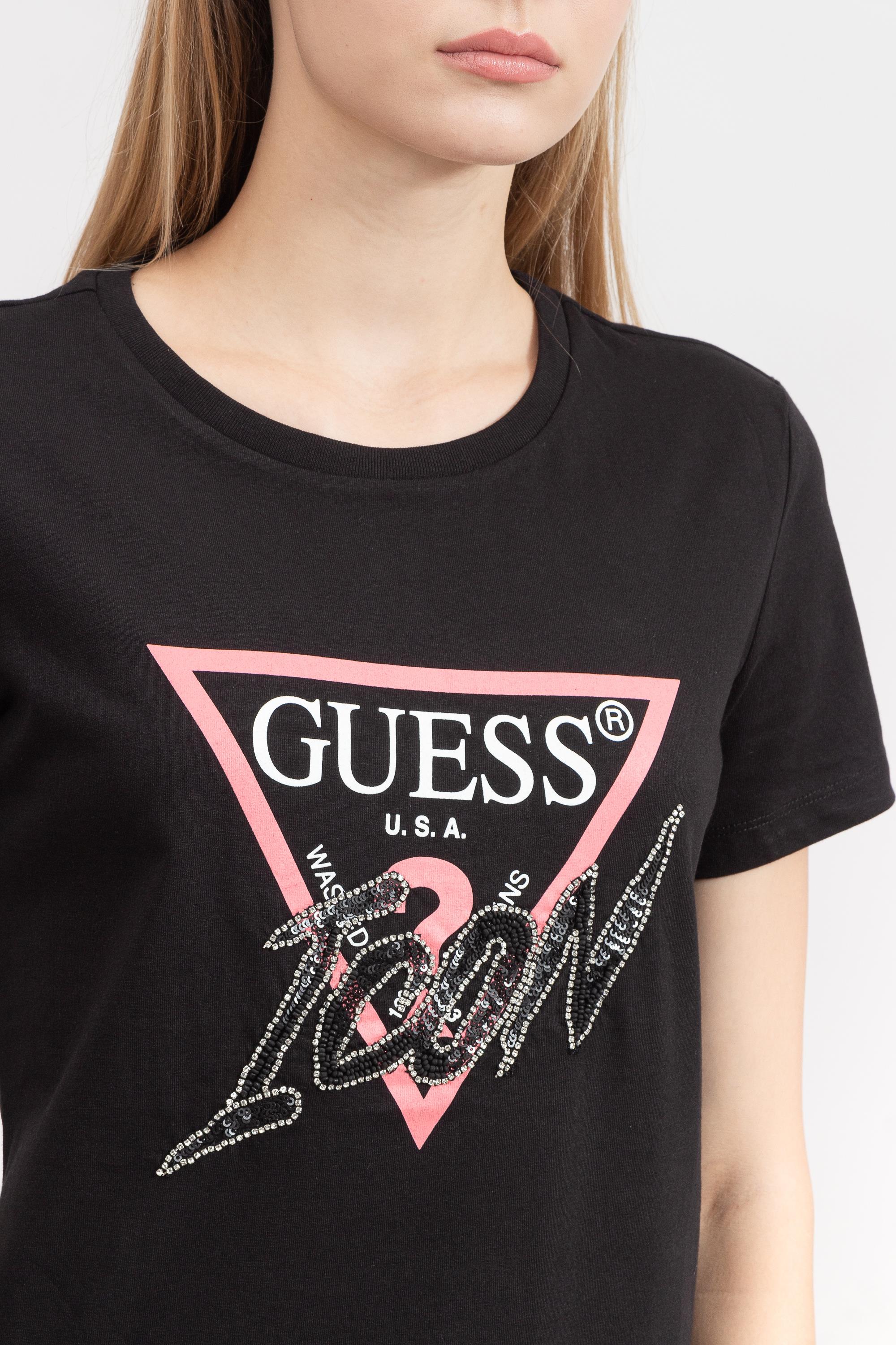 Guess Ss Cn Icon Kadın Bisiklet Yaka T-Shirt