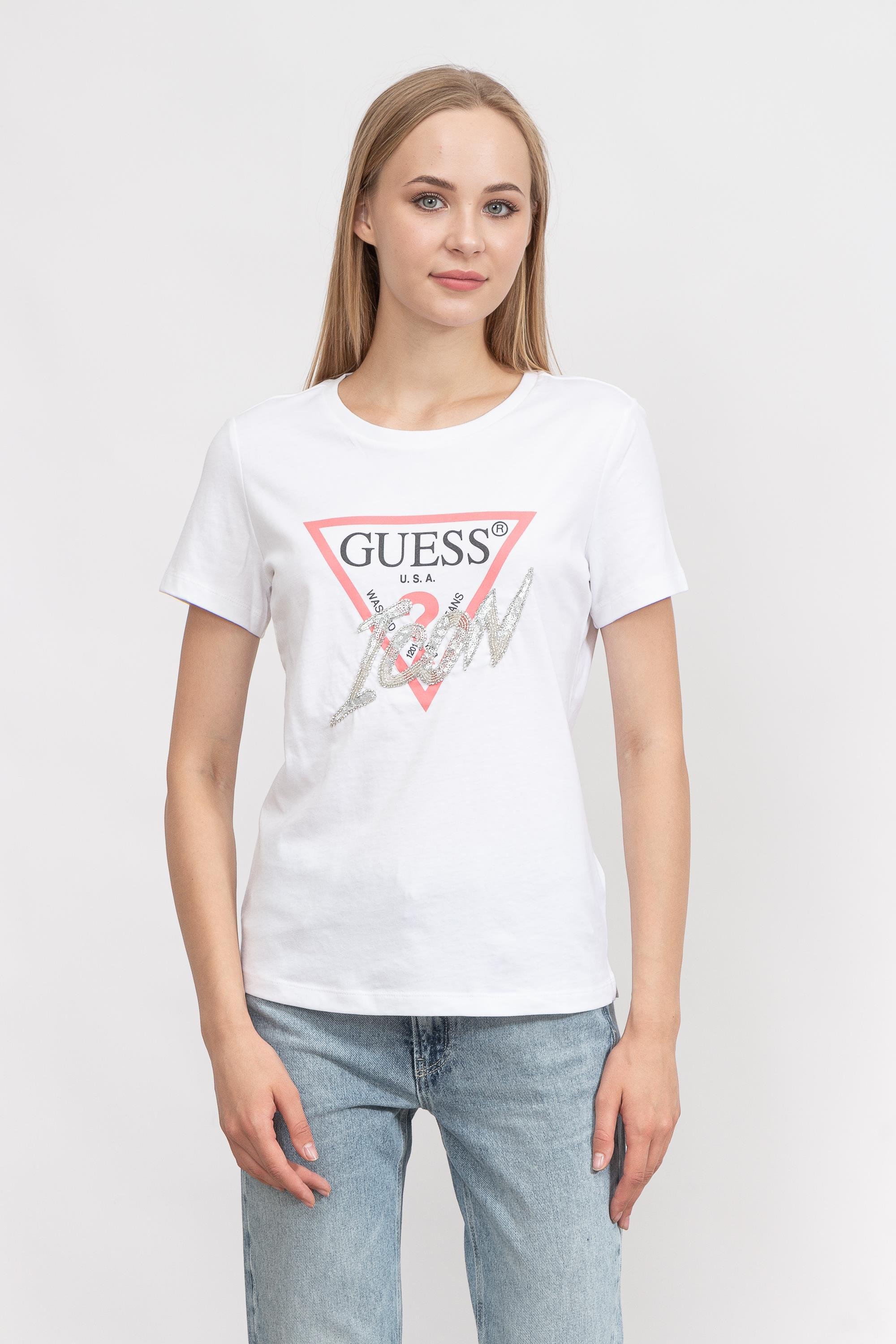 Guess Ss Cn Icon Kadın Bisiklet Yaka T-Shirt