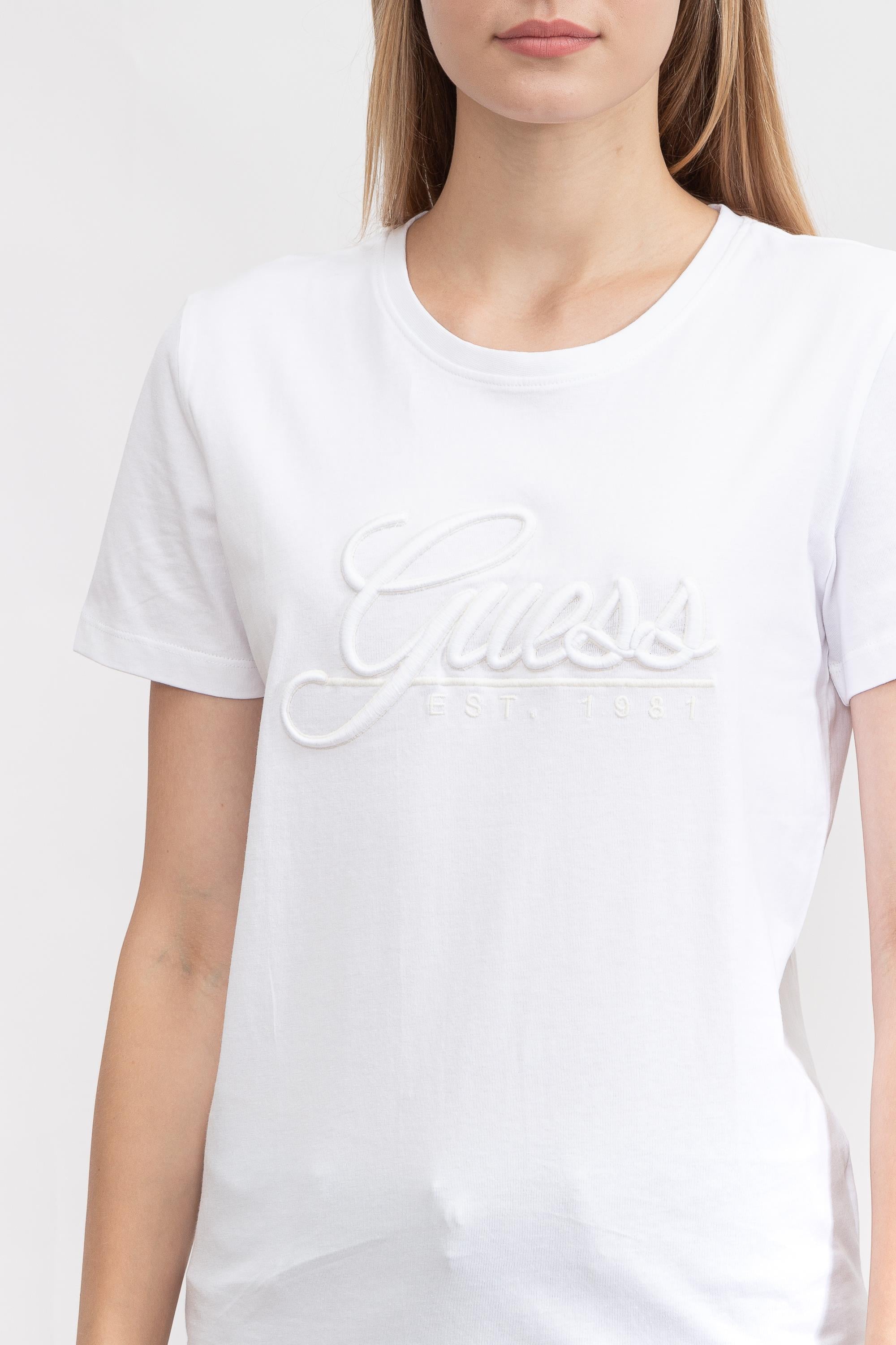 Guess Ss Rn Guess Script Kadın Bisiklet Yaka T-Shirt