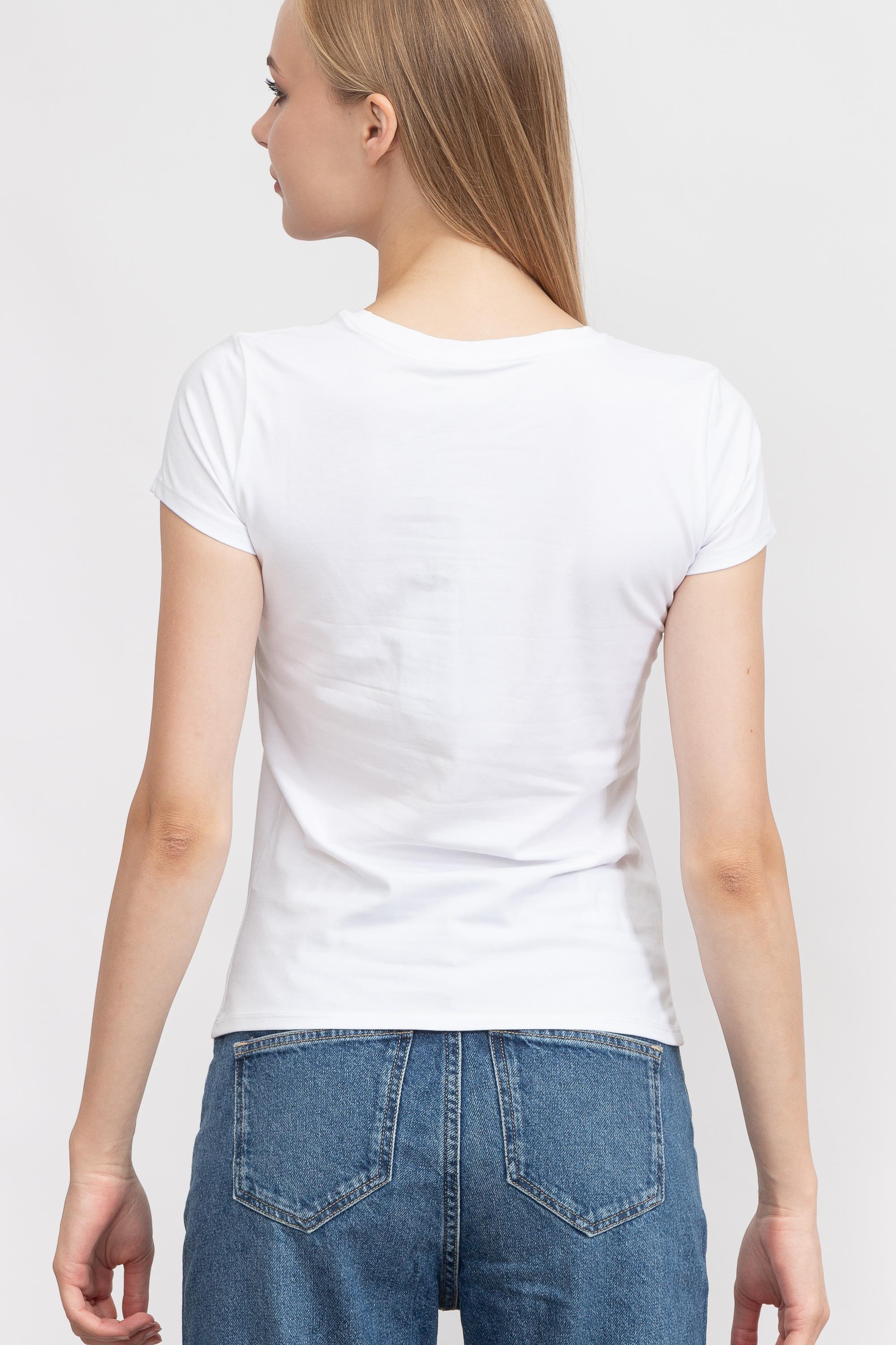 Guess Ss Triangle Crystal Logo Kadın Bisiklet Yaka T-Shirt