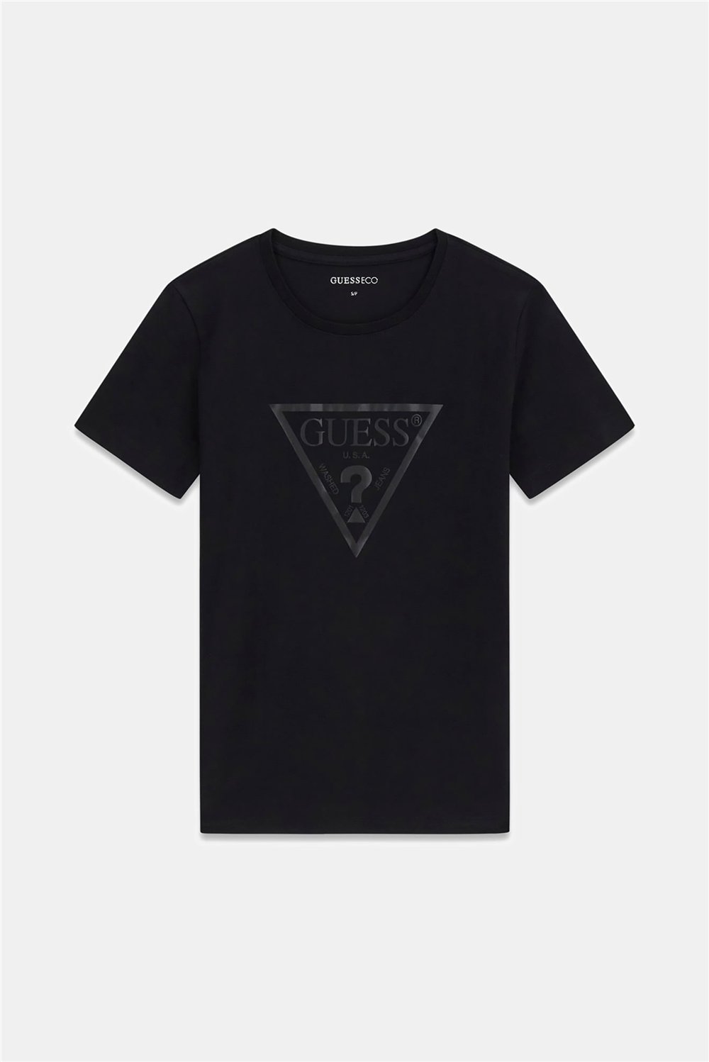 Guess Tria Kadın Regular Fit Bisiklet Yaka T-Shirt Siyah