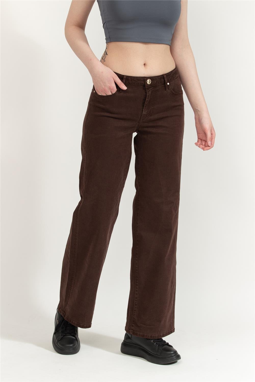 Guess Velvet Kadın Modal Karışımlı Palazzo Fit Pantolon