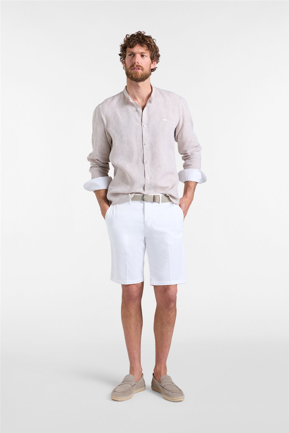 Harmont Blaine Bermuda Basico Erkek Bermuda Şort Beyaz
