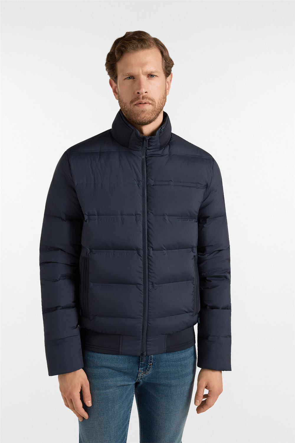 Harmont Blaine Bomber Con Collo In Cos Erkek Bomber Mont Lacivert